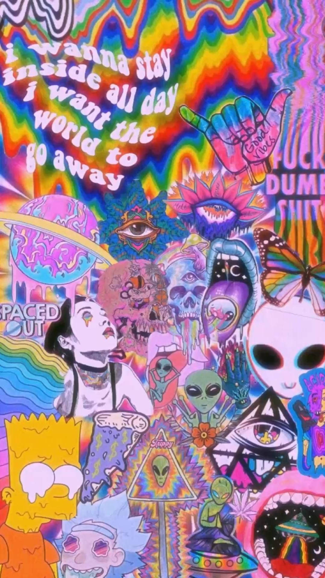Artă colaj trippy estetică Fundal