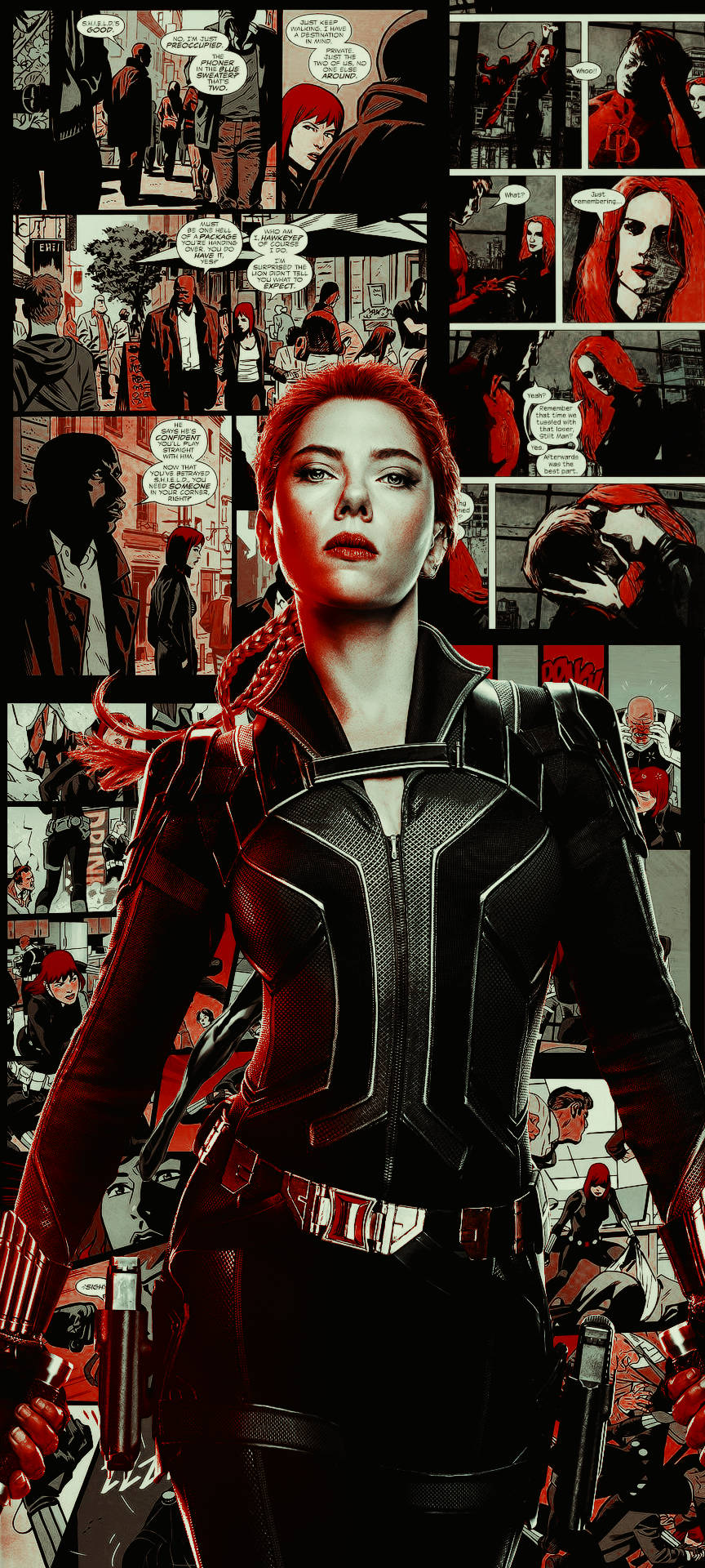 Artă Comică Black Widow Fundal