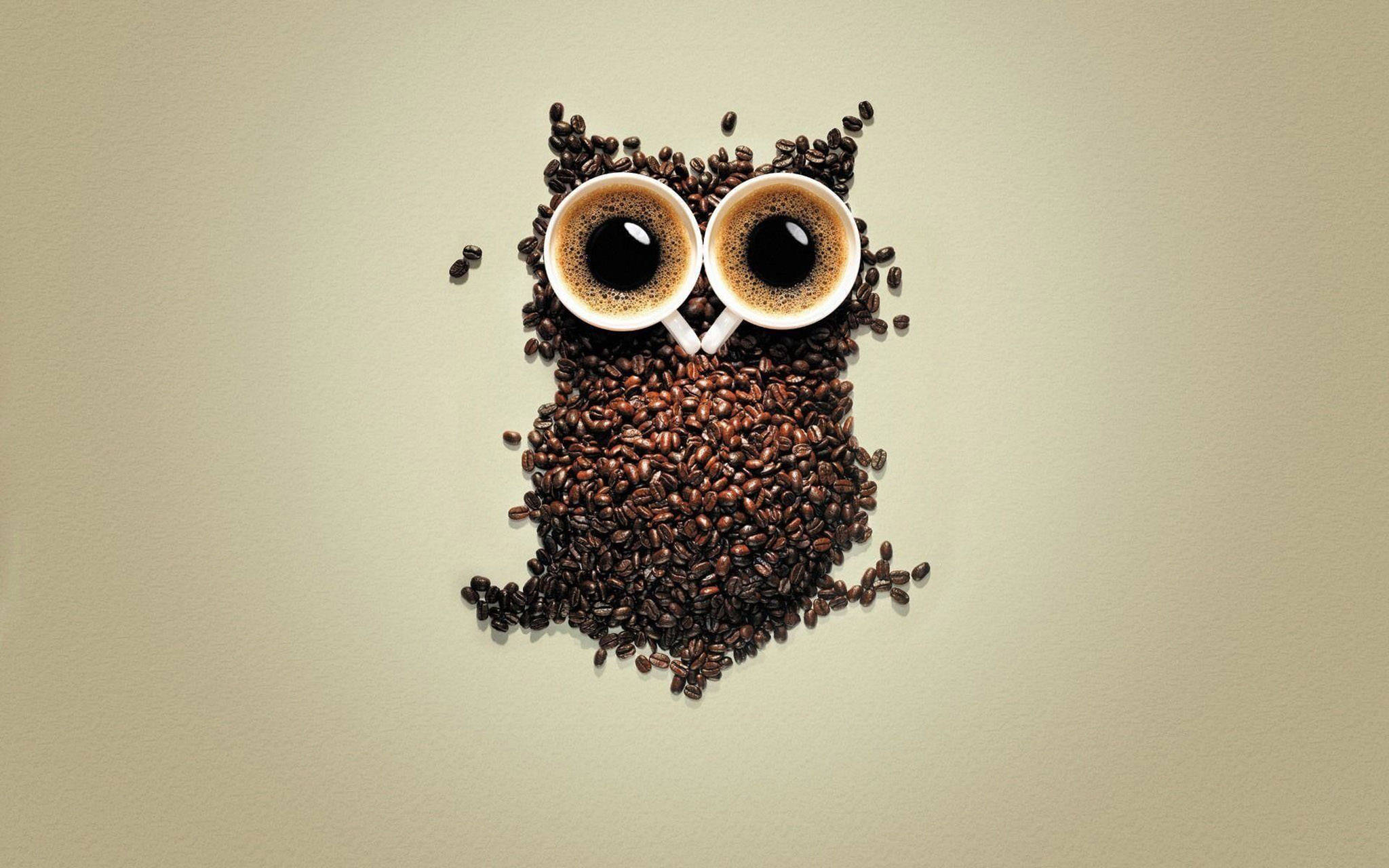 Arta cu bufniță drăguță din cafea Fundal