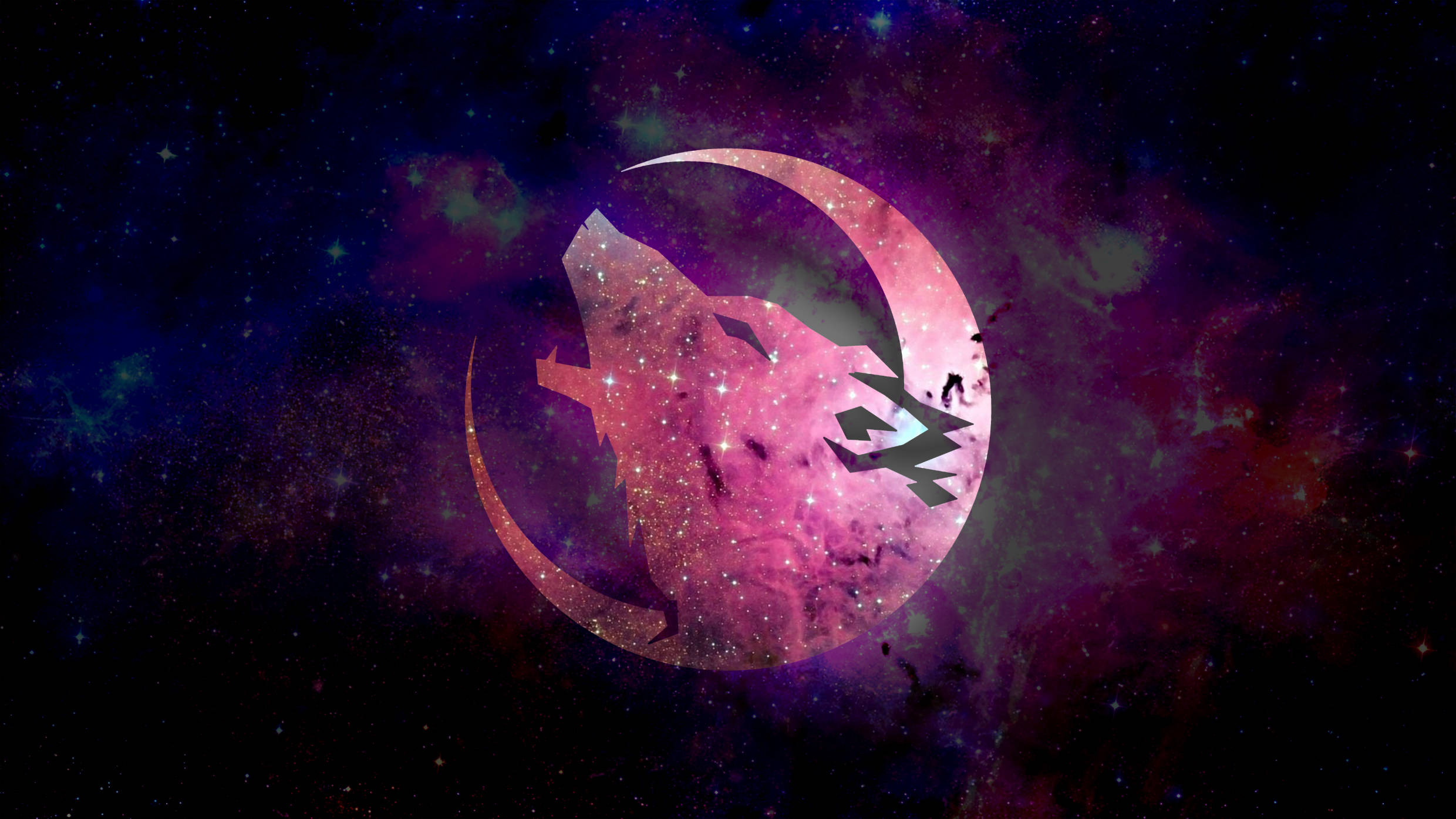 Artă cu lup galactic roz Fundal