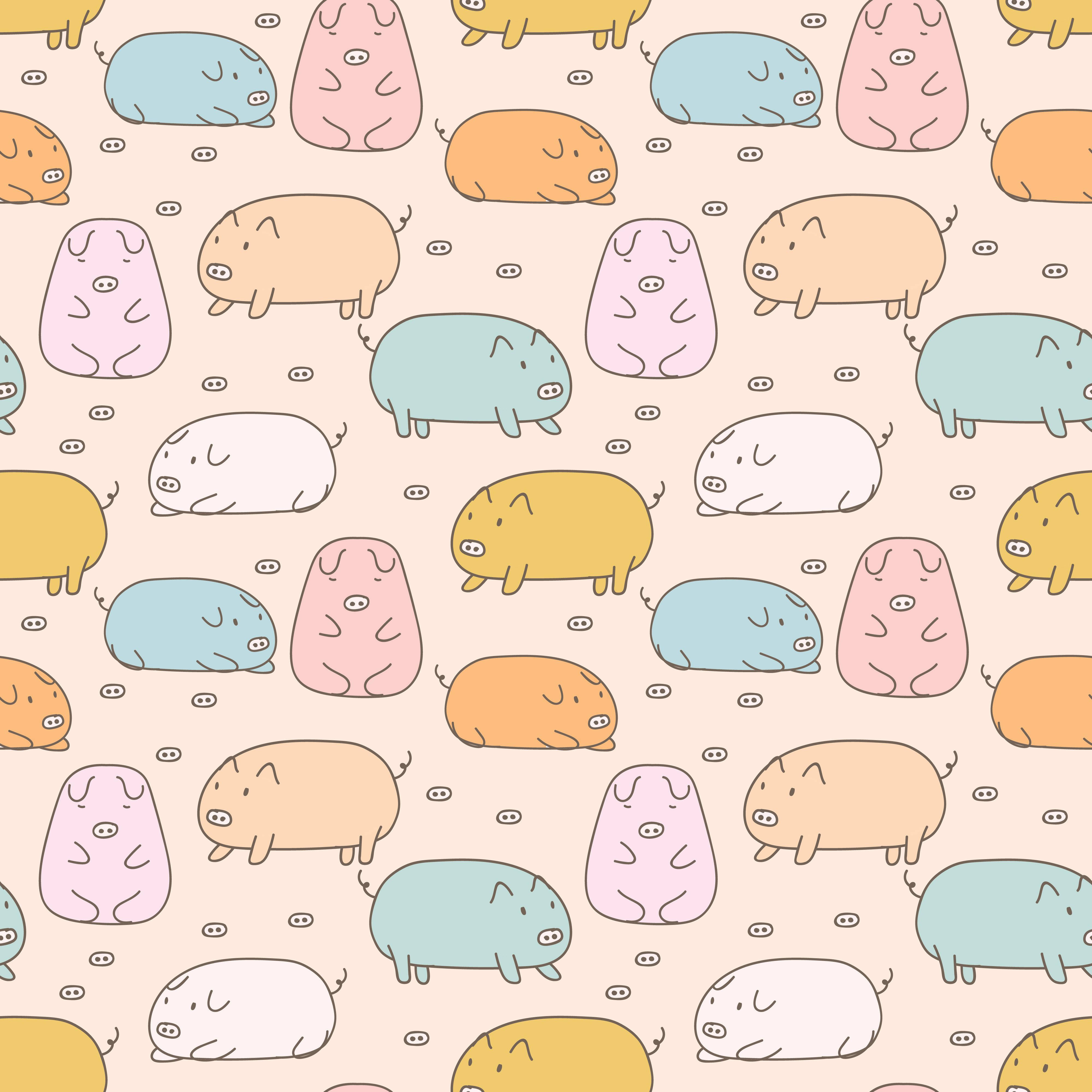 Artă cu Model de Porcușor Kawaii Fundal