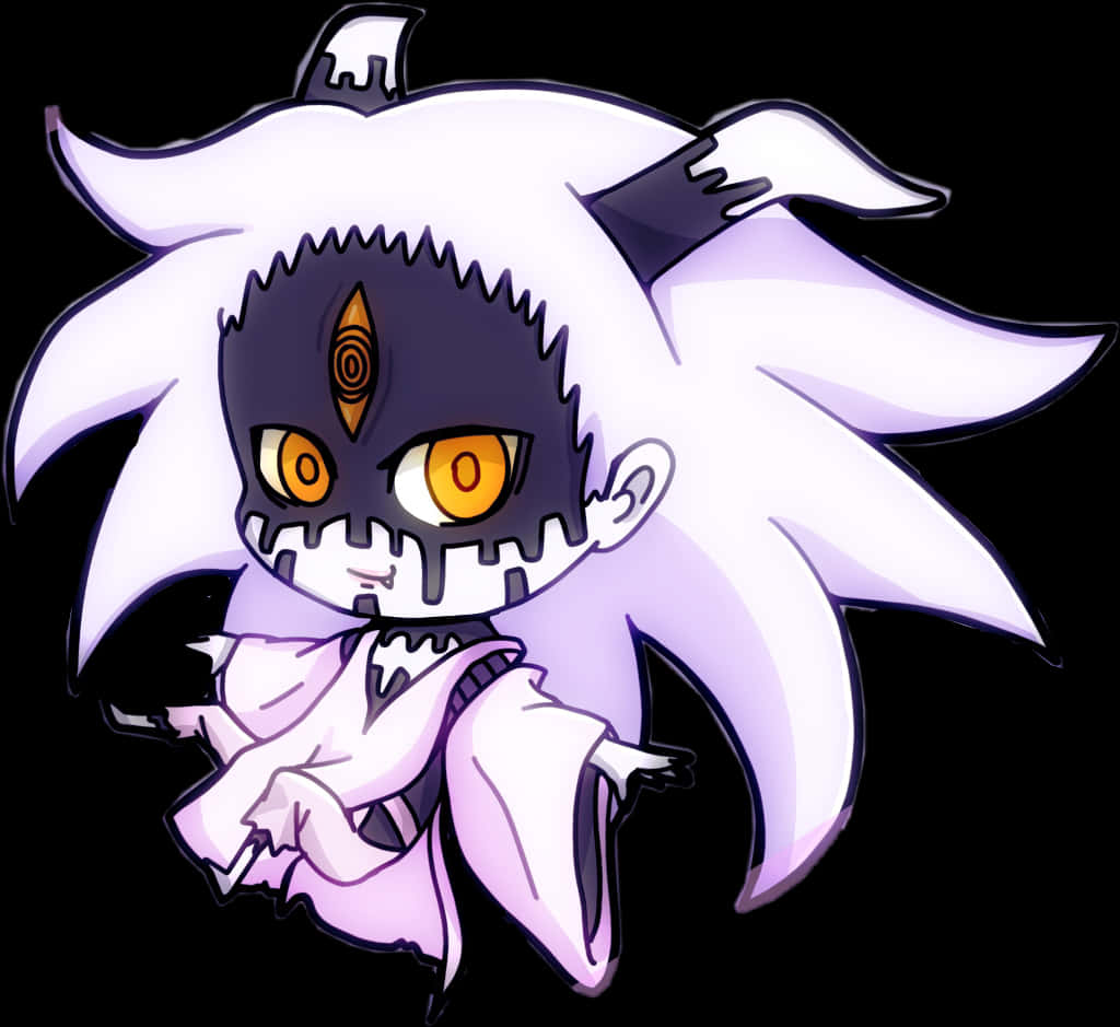 Artă cu personaj Chibi Fantomatic Fundal
