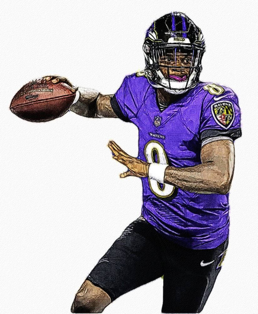 Artă detaliată Lamar Jackson Fundal
