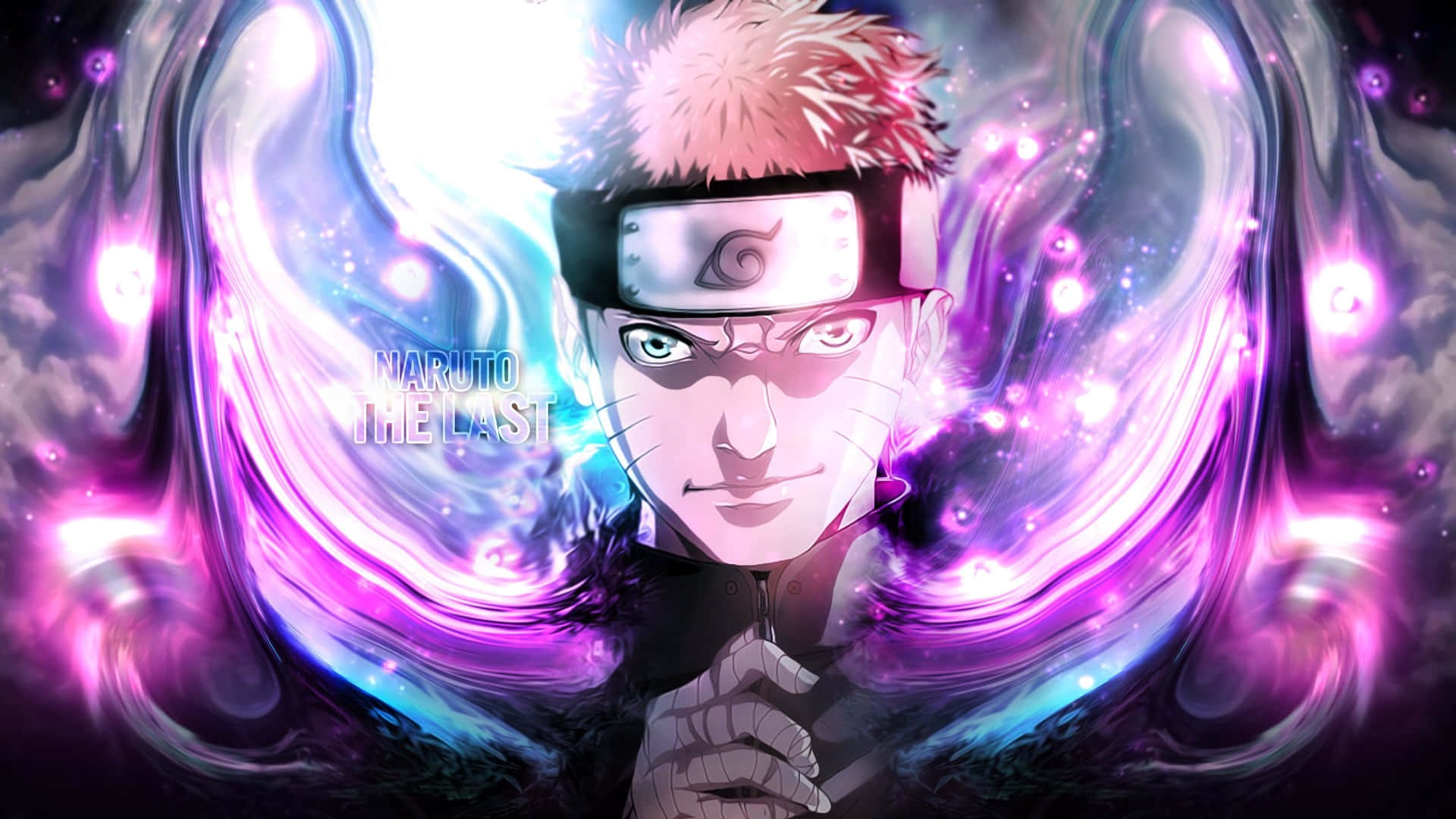 Artă digitală abstractă neon mov Naruto Fundal