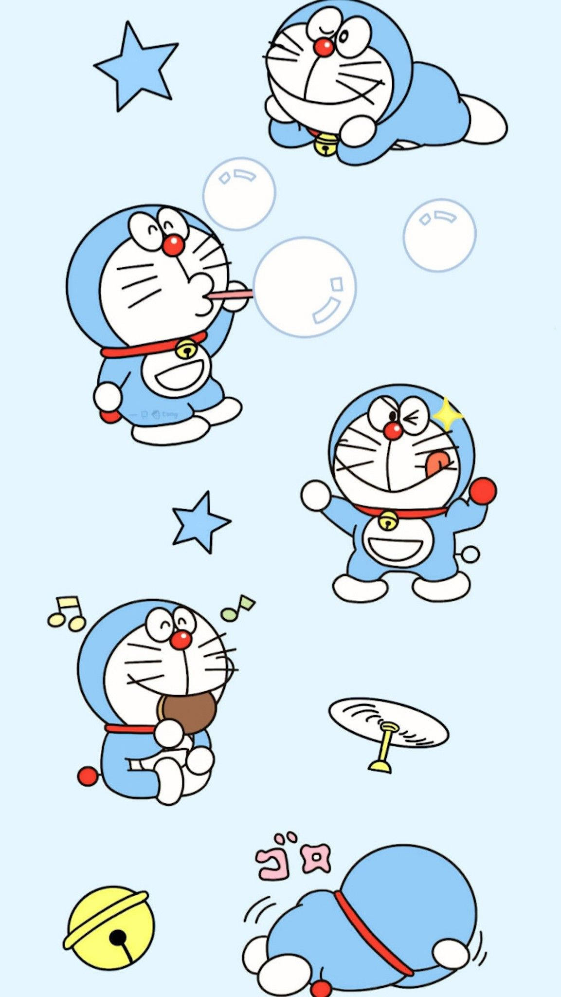 Artă digitală captivantă cu Doraemon pentru iPhone Fundal