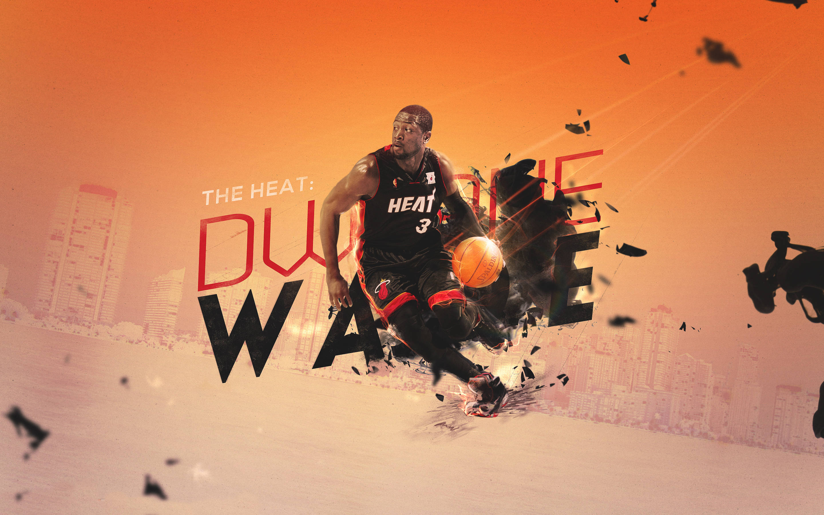 Artă digitală Dwyane Wade Miami Heat Fundal