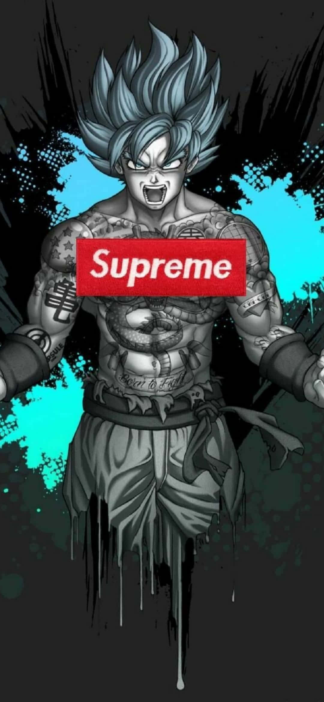 Artă Digitală Supreme Drip Goku Fundal