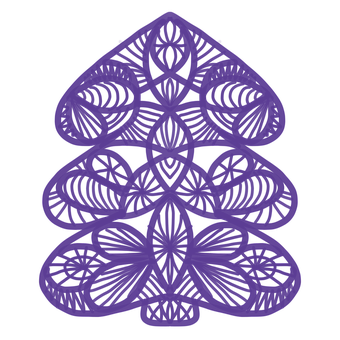 Artă din hârtie abstractă cu pom de Crăciun violet Fundal