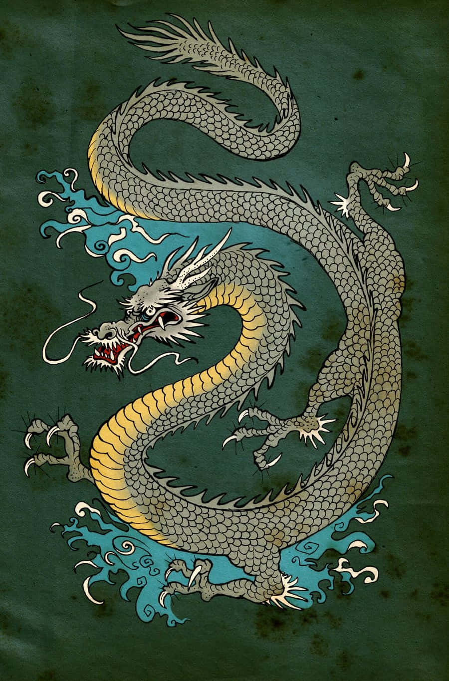 Artă Dragon Telefon Japonez Fundal