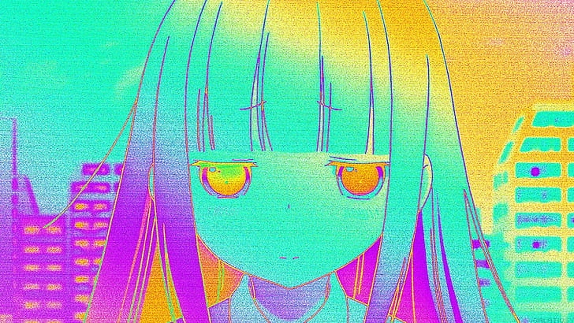 Artă estetică cu fată anime Fundal