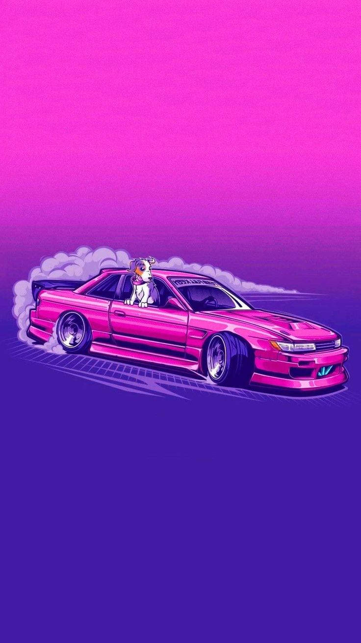 Artă estetică Synthwave JDM Fundal