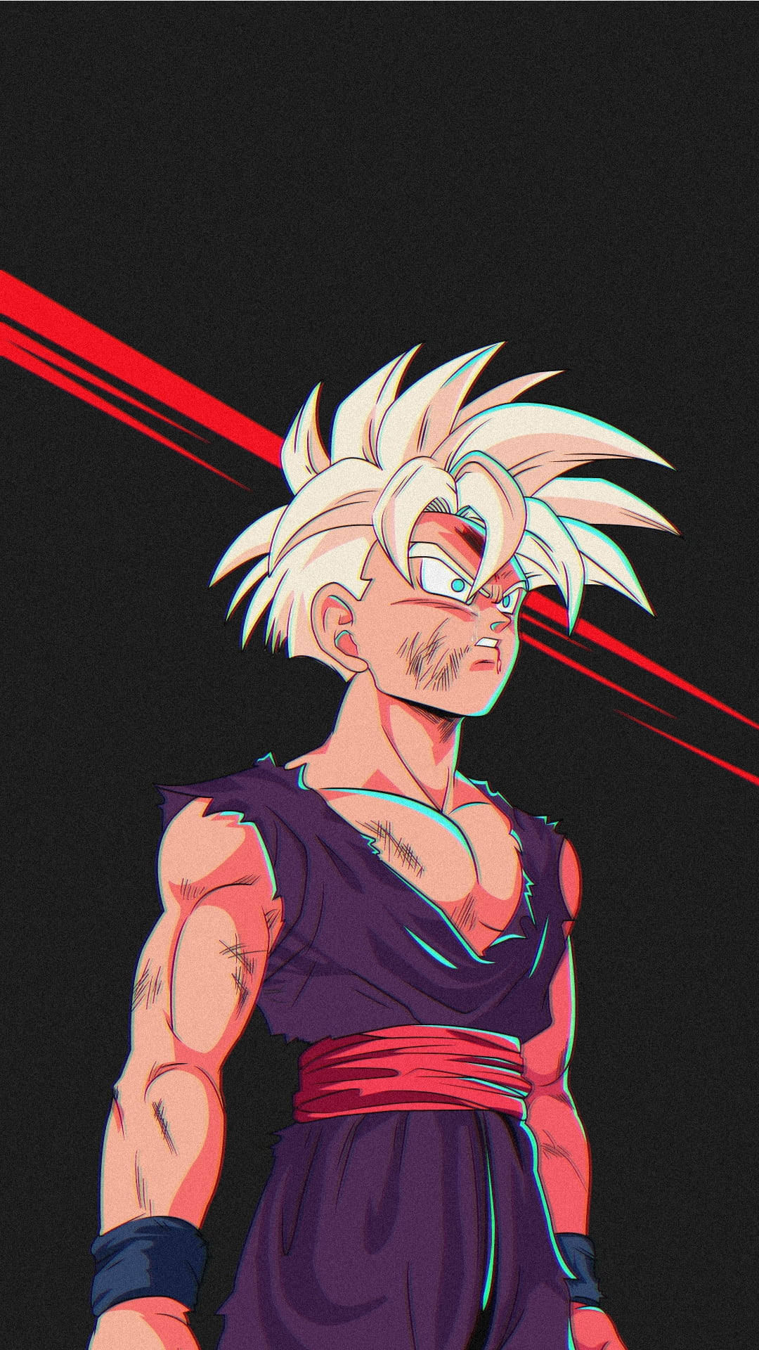 Artă fan-made cu Gohan Super Saiyan 2 Fundal
