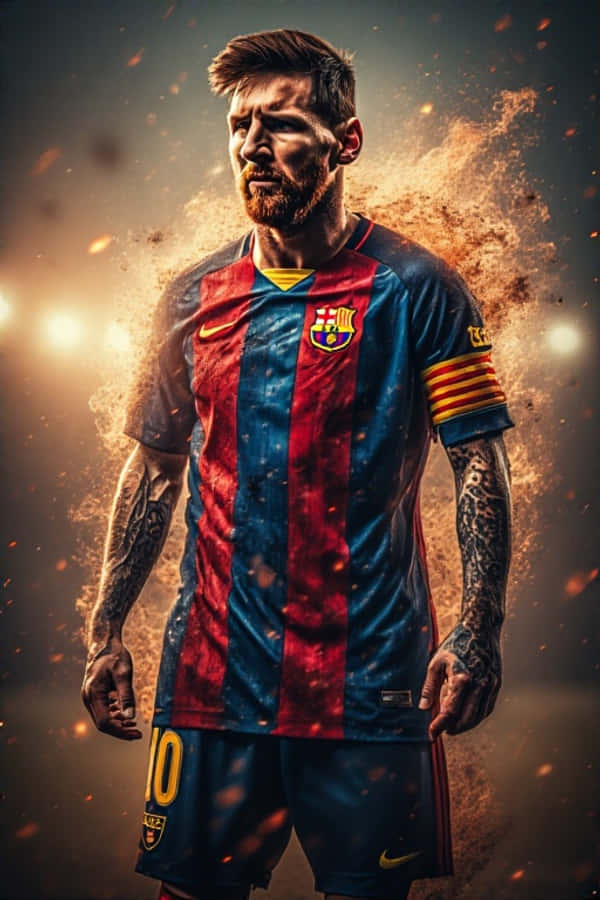 Artă fantastică epică cu Messi 4K Fundal