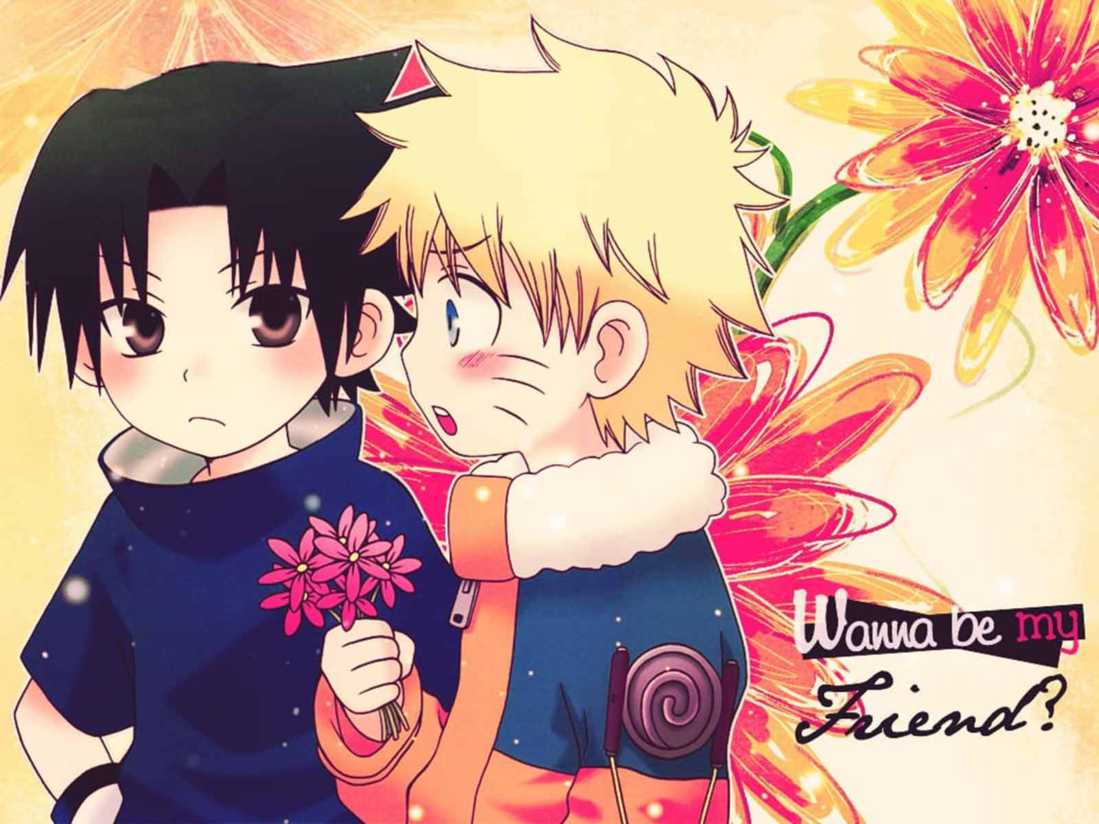Artă florală drăguță cu Naruto Fundal