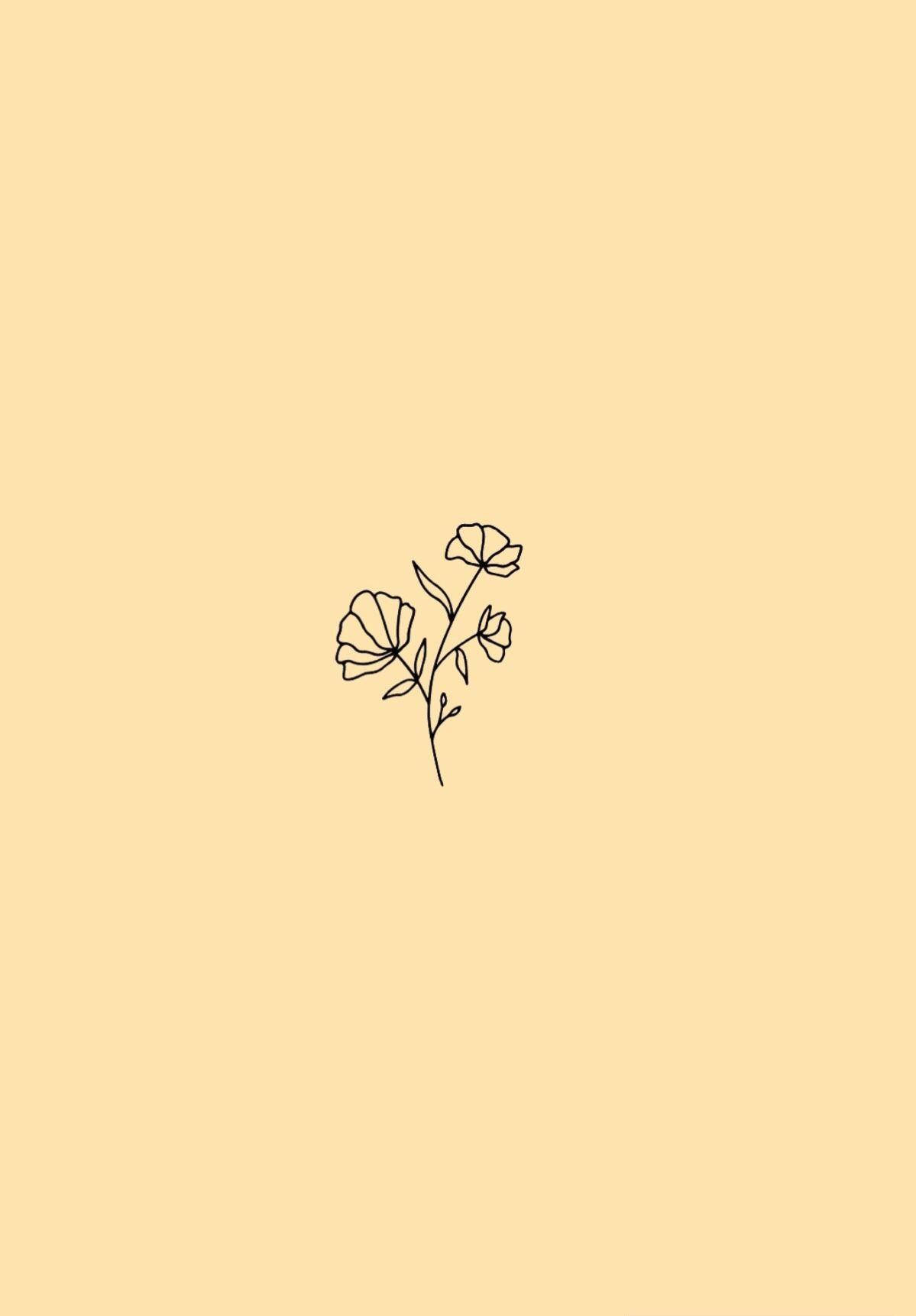 Artă florală minimalistă cu model Fundal