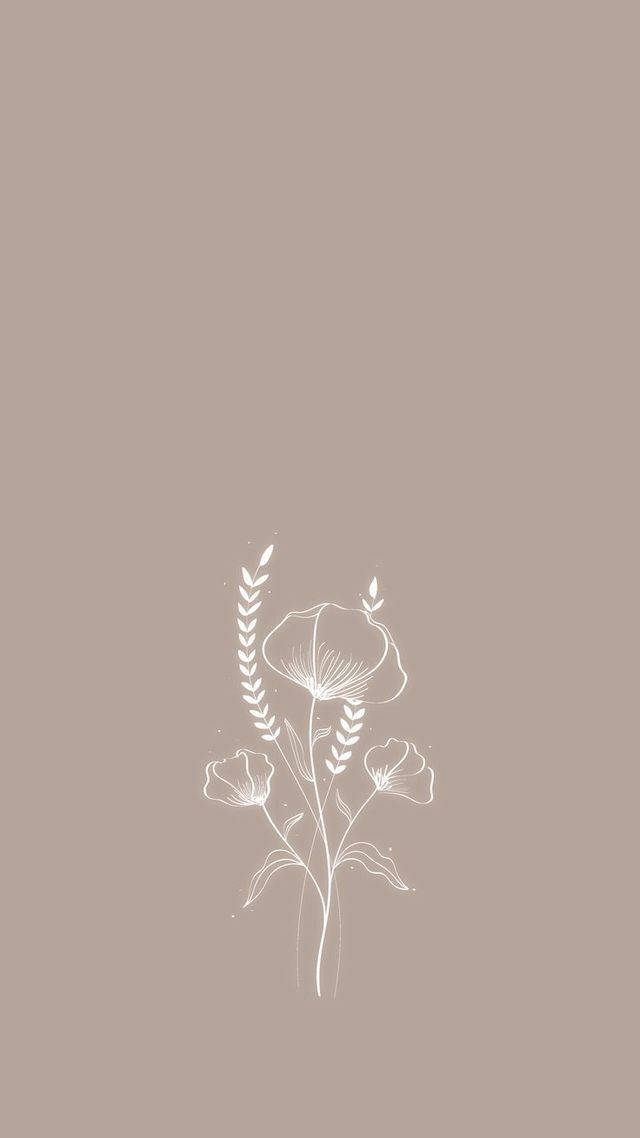 Artă florală neutră pentru iPhone Fundal