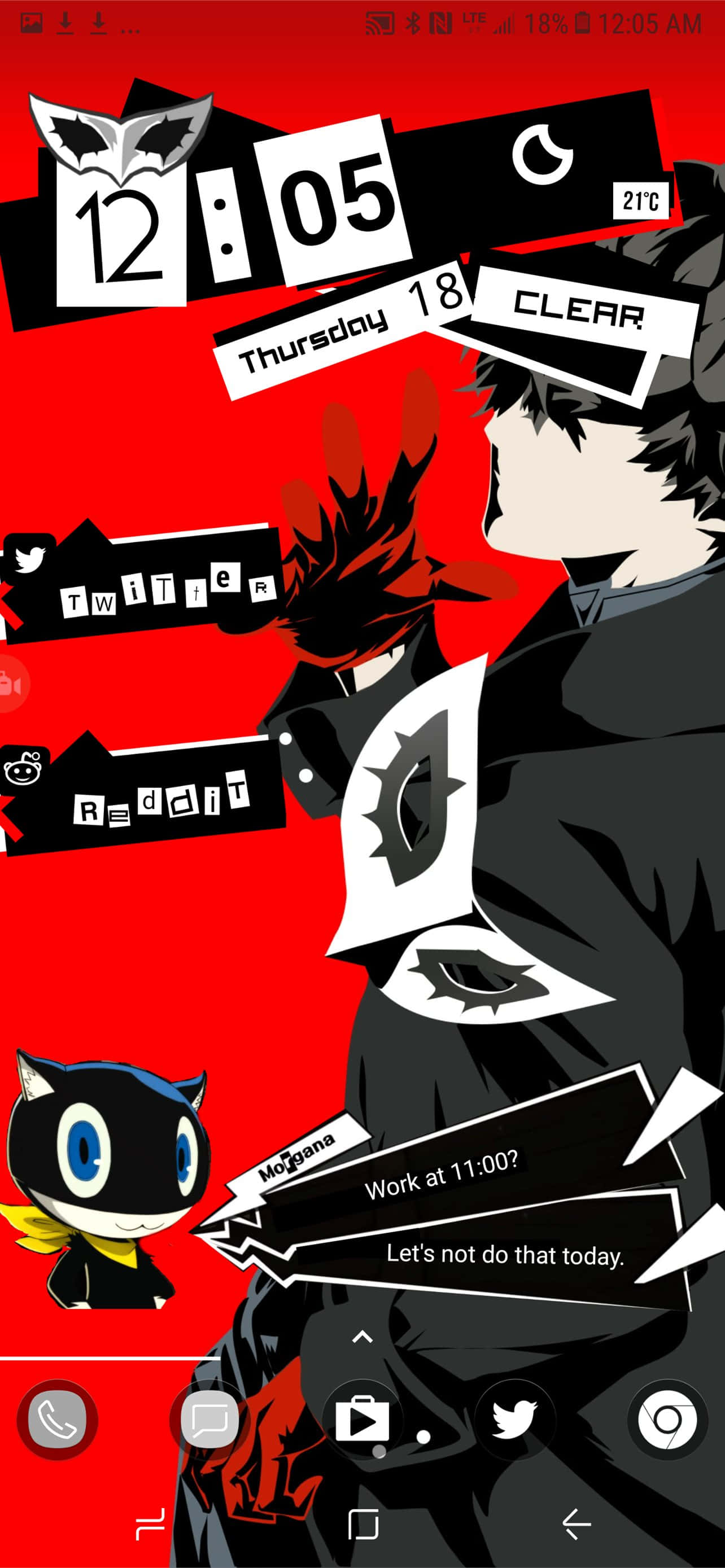Artă grafică din Persona 5 ca fundal iPhone Fundal
