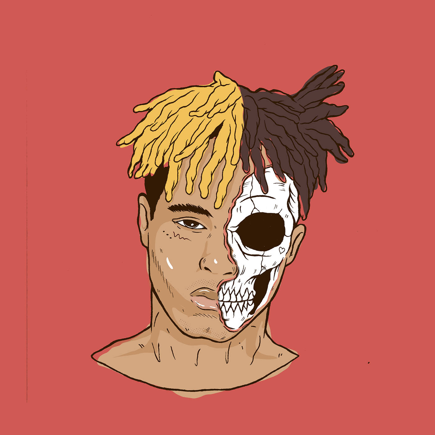Artă inspirată de anime cu Xxxtentacion Fundal