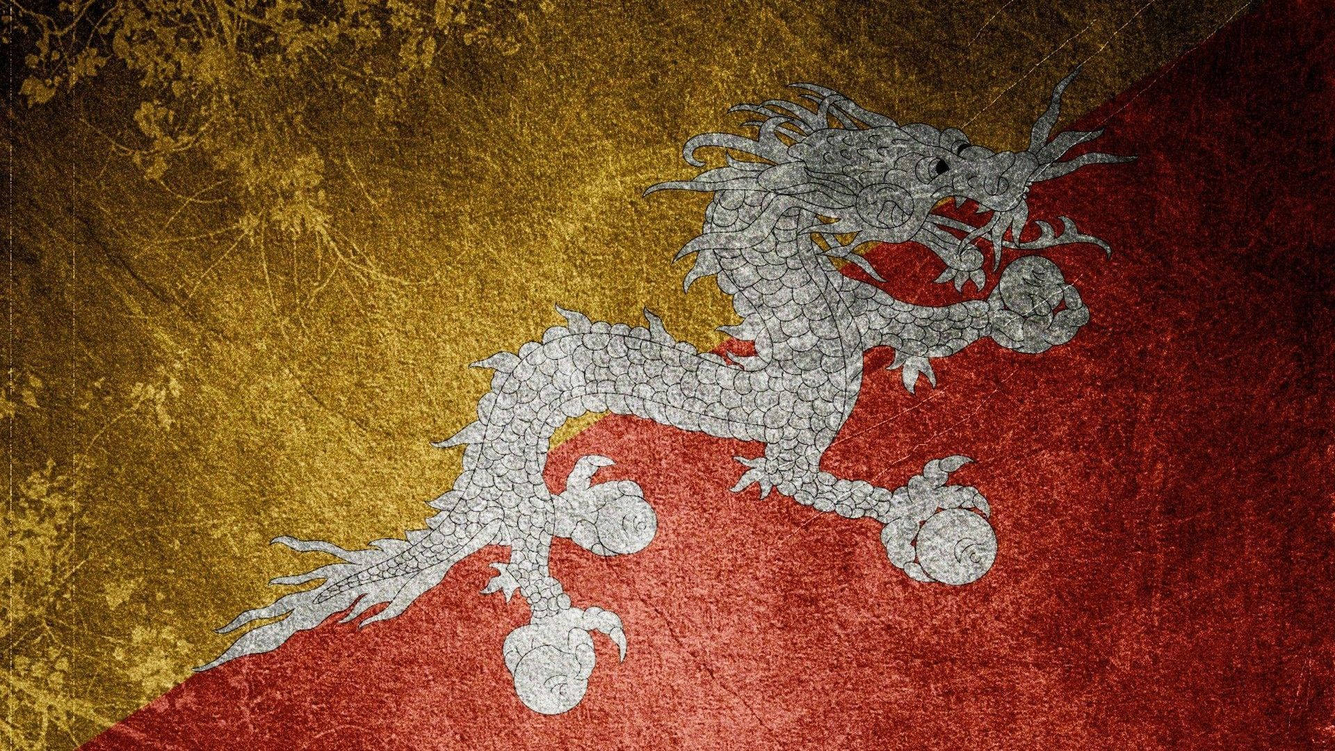Artă japoneză dragon roșu și galben PC Fundal