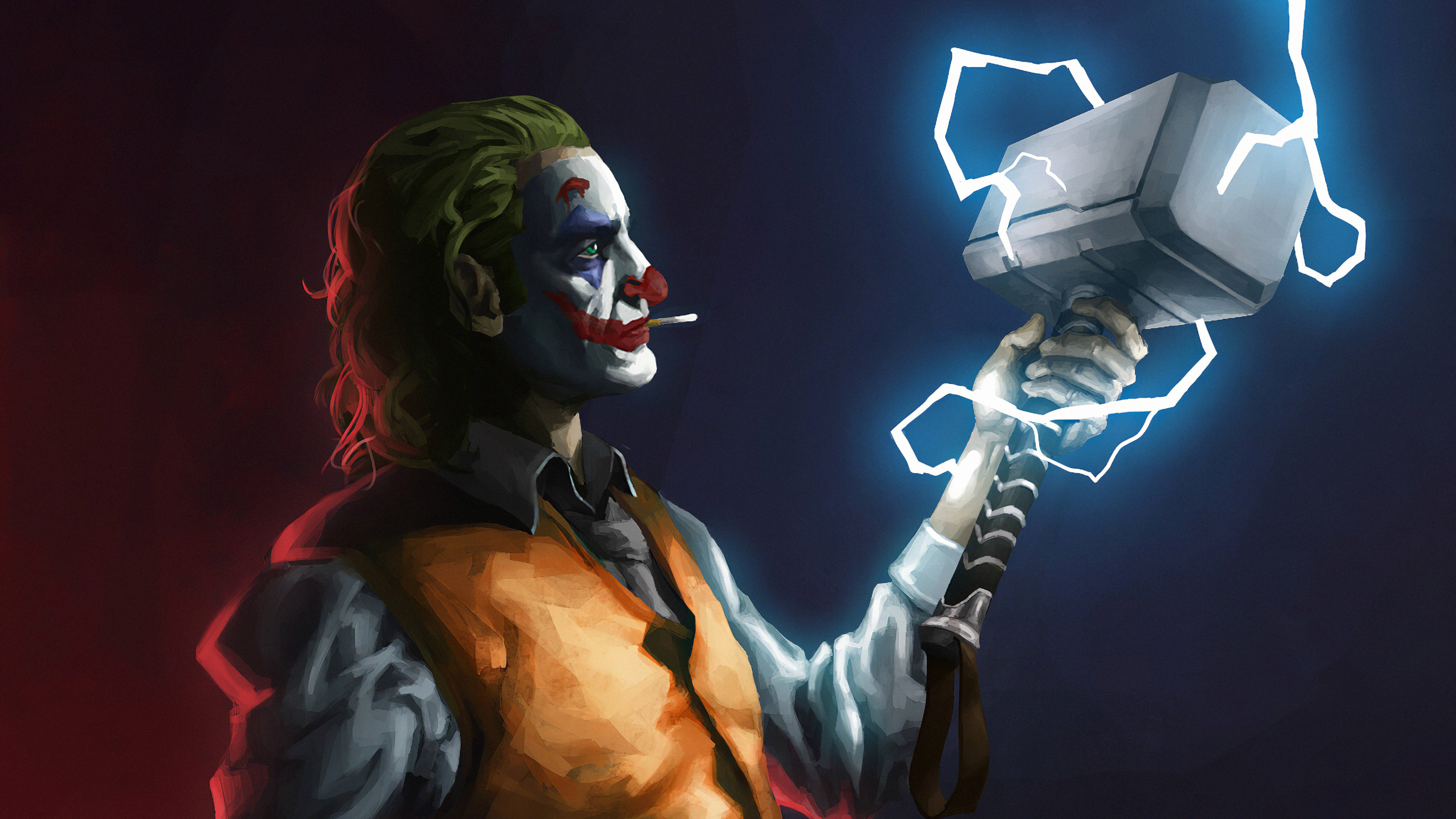 Arta Joker cu Ciocanul lui Thor Fundal
