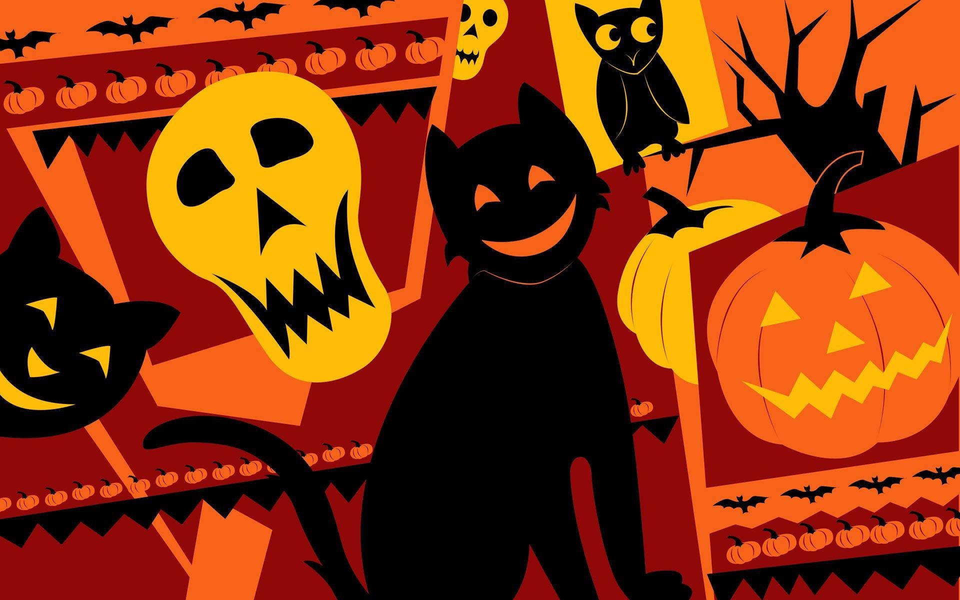 Artă Laptop cu Doodle de Halloween Fundal
