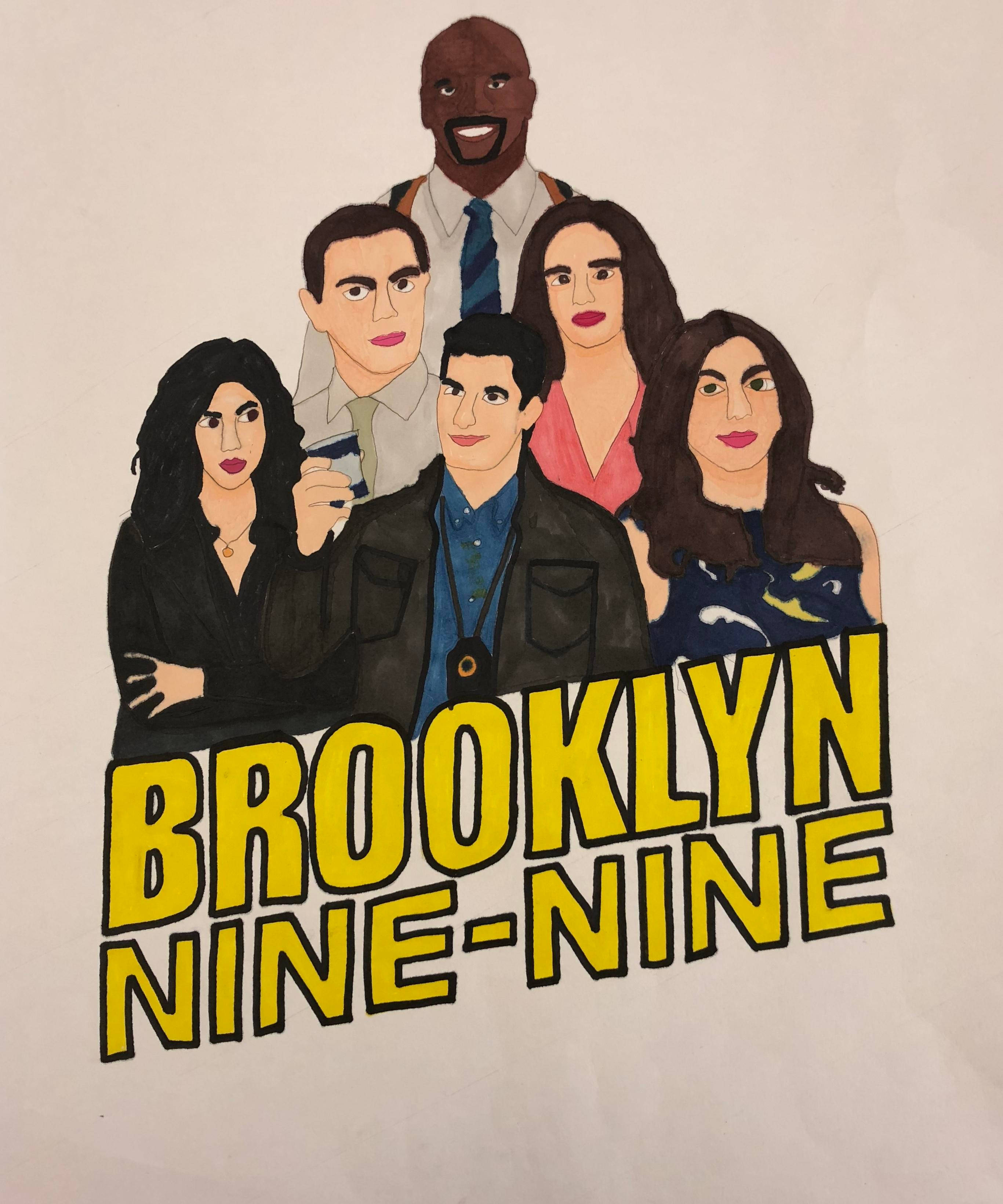 Artă Mario cu Cerneala Neagră din Brooklyn Nine Nine Fundal