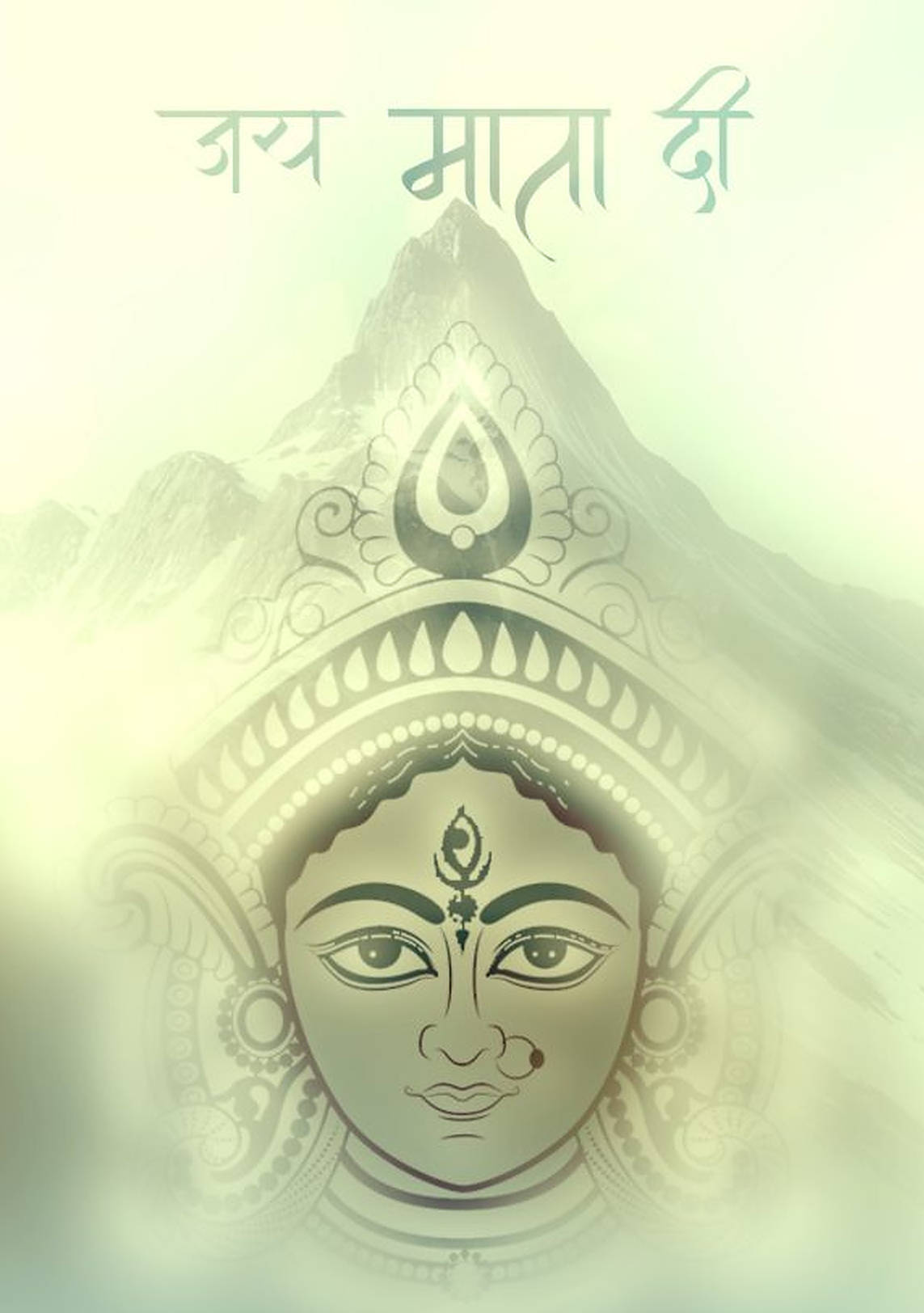 Artă Mataji în verde pastel Fundal