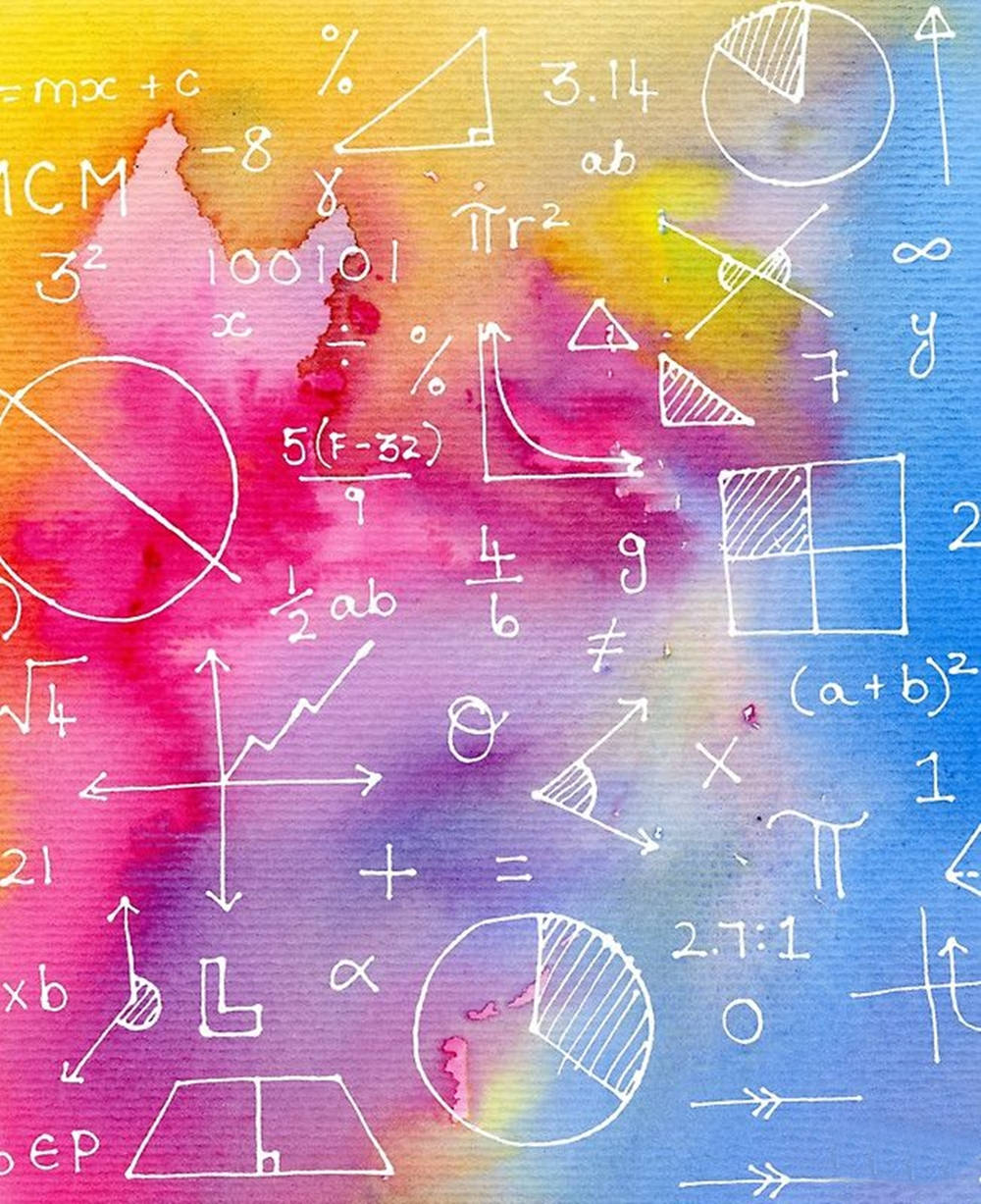 Artă matematică cu ecuații colorate Fundal