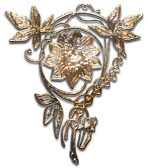 Artă metalică florală aurie Fundal