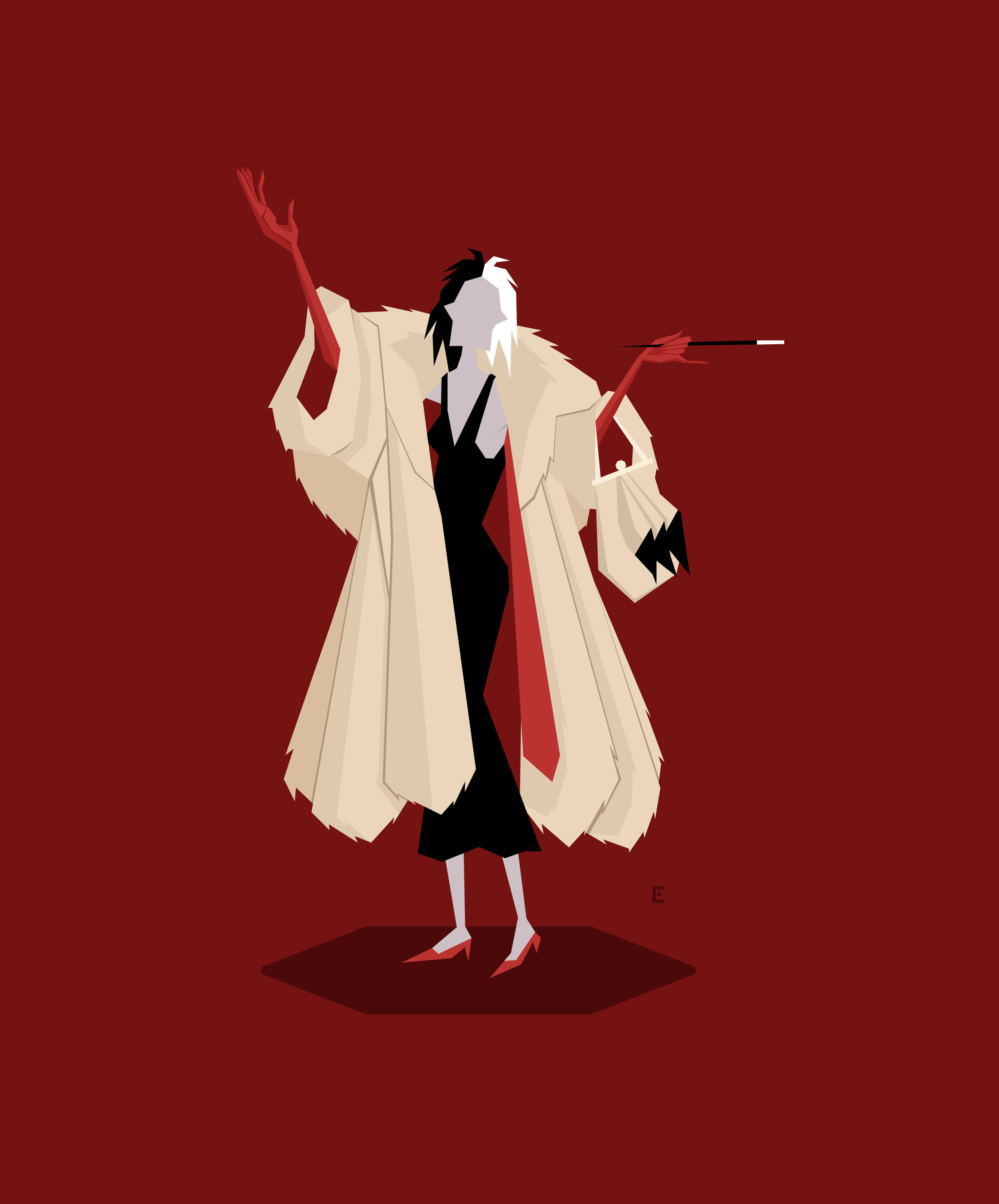 Artă Minimalistă Cruella Fundal