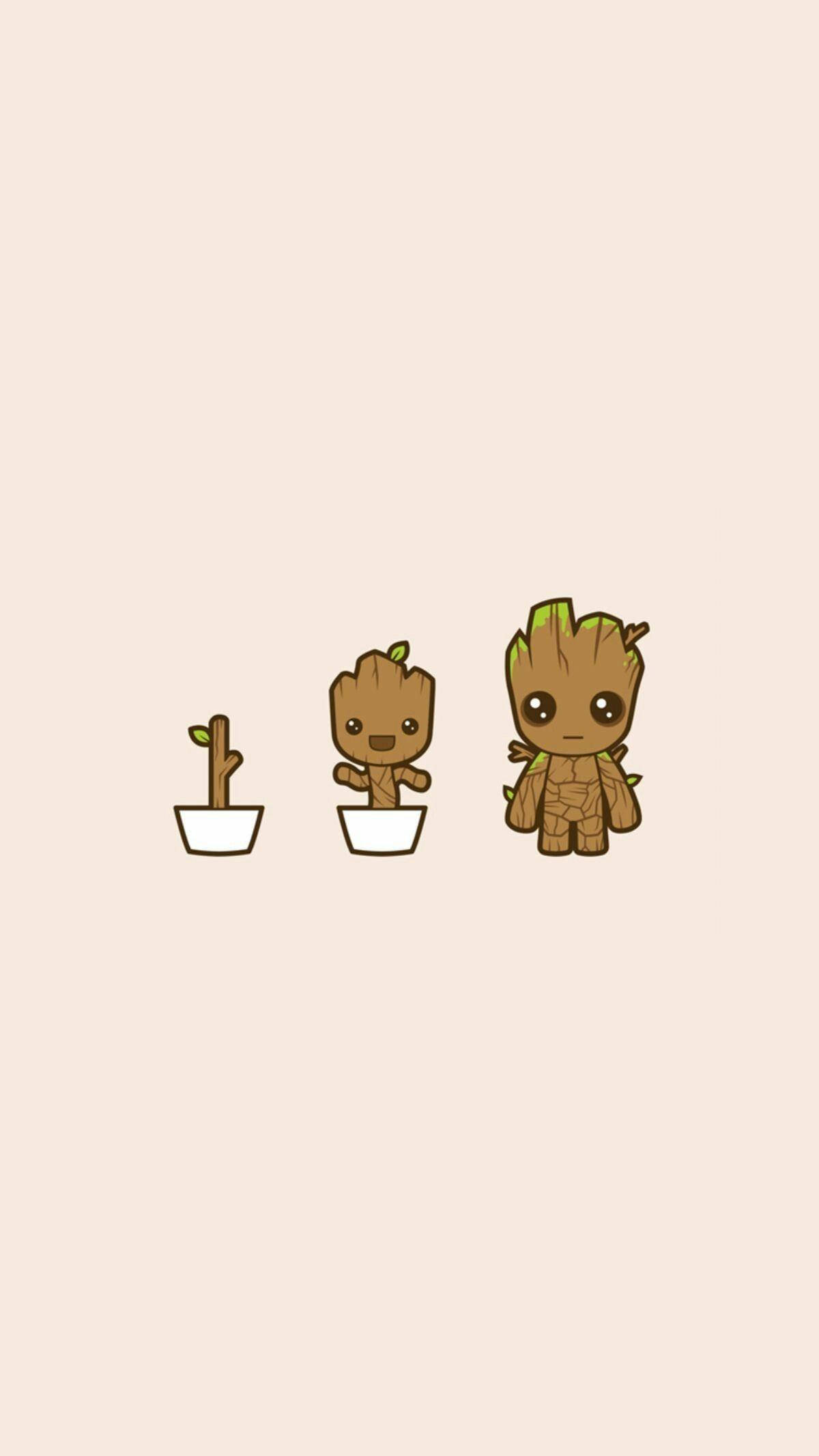 Artă minimalistă Groot 4K Marvel iPhone Fundal