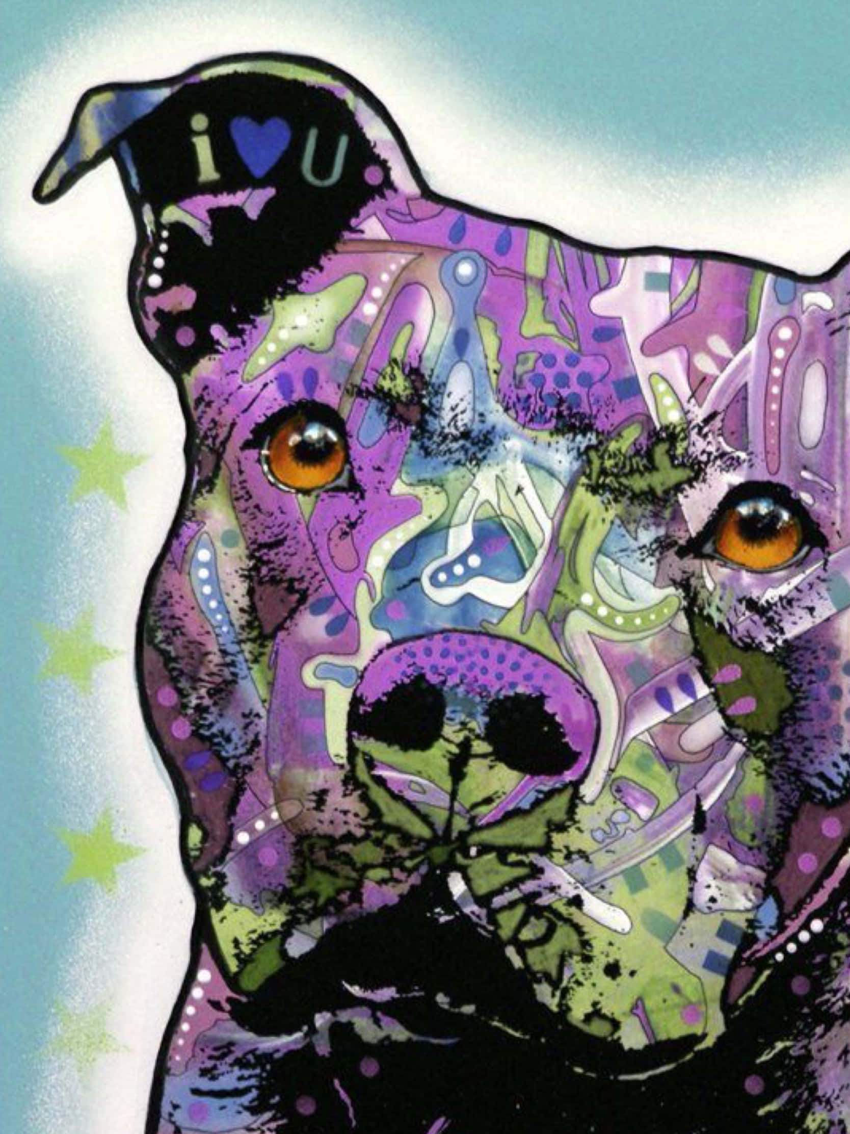 Arta modernă câine Pitbull imagini Fundal