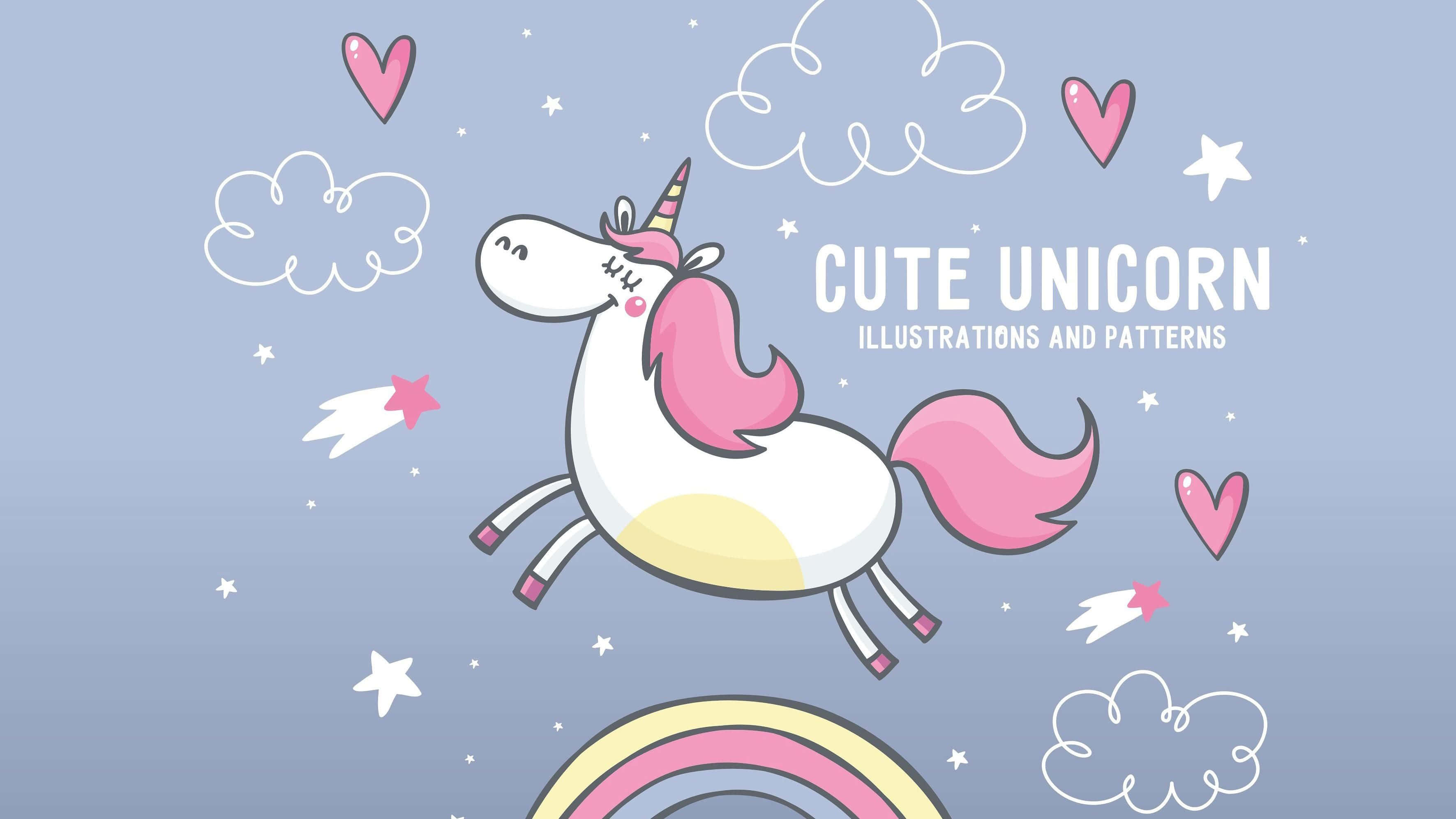 Artă pentru copii cu unicorn estetic Fundal