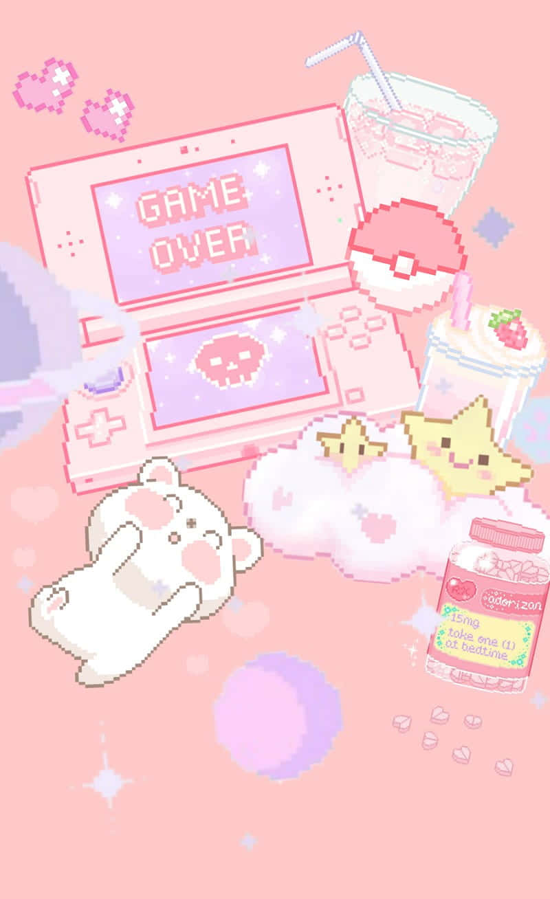 Artă Pixel Kawaii Drăguță Fundal