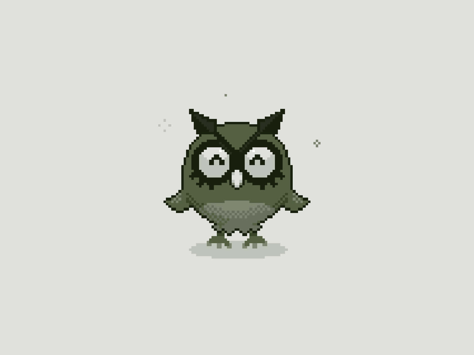 Artă pixelată monocromă a Pokémon Hoothoot Fundal