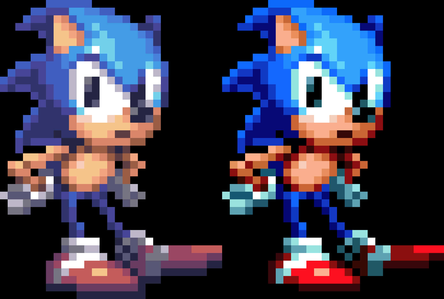 Artă pixelată Sonic clasic vs modern Fundal