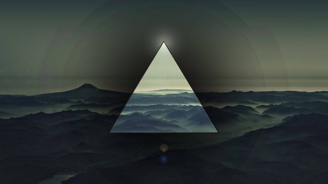 Artă Polyscape Pe Deasupra Unei Vederi Montane Pitorești Fundal