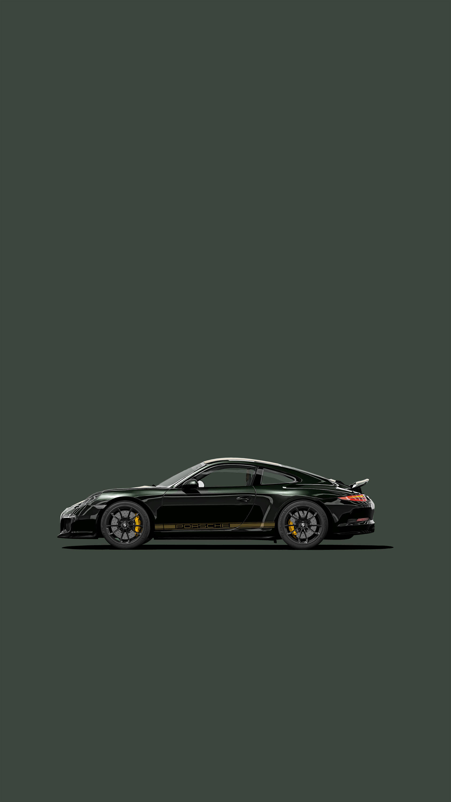 Artă Porsche 911 Verde Închis Fundal