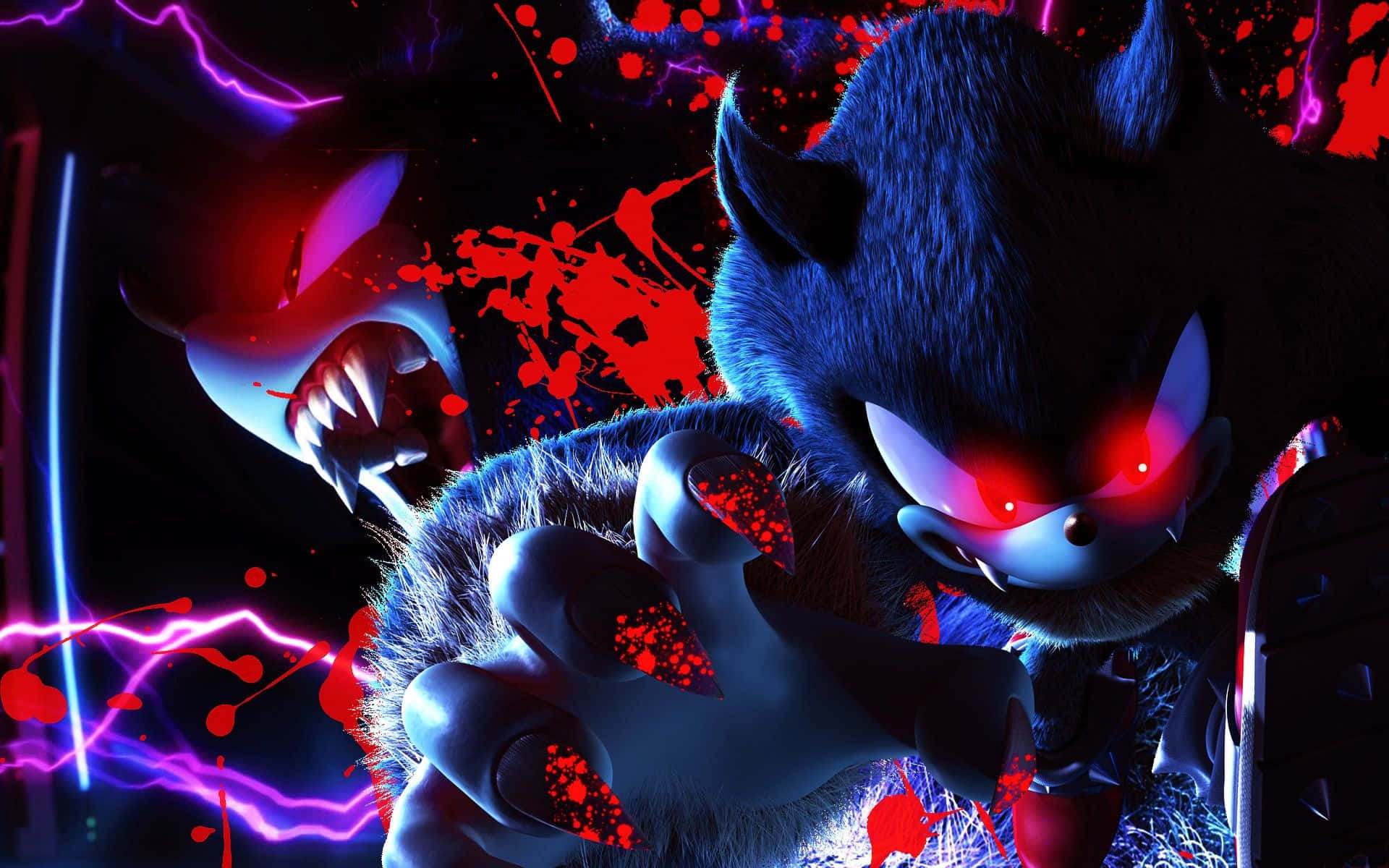 Artă Sonic Exe Roșu și Violet Fundal