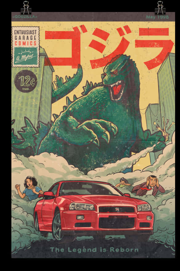 Artă stil benzi desenate Godzilla Fundal