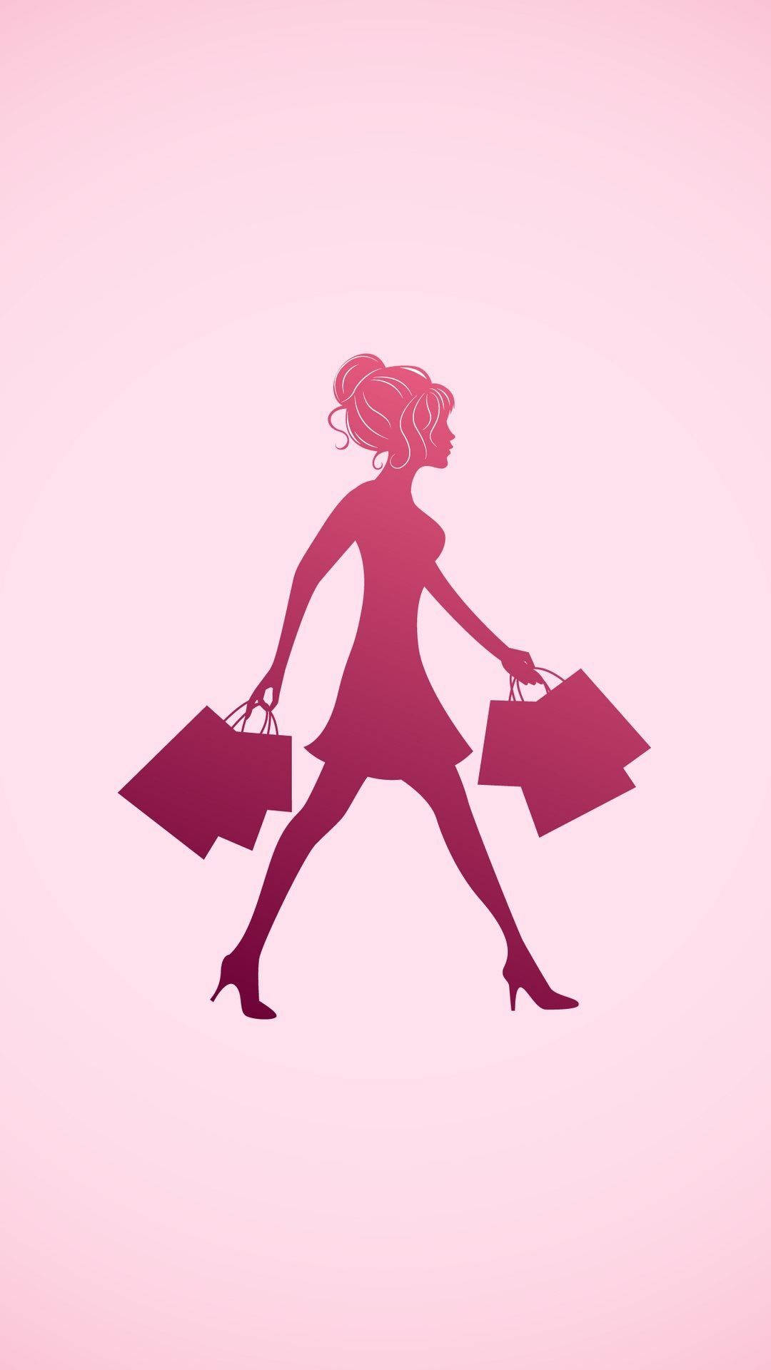 Artă vectorială roz de shopping Fundal