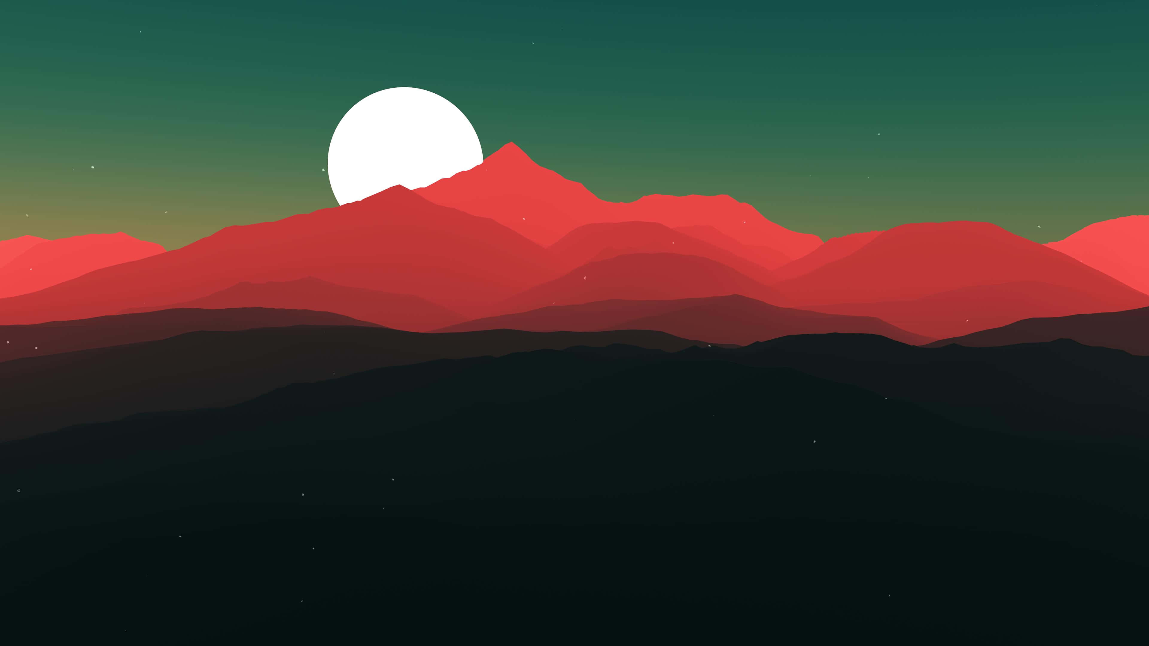 Artă vectorială cu lună și munte, fundal 4K Fundal