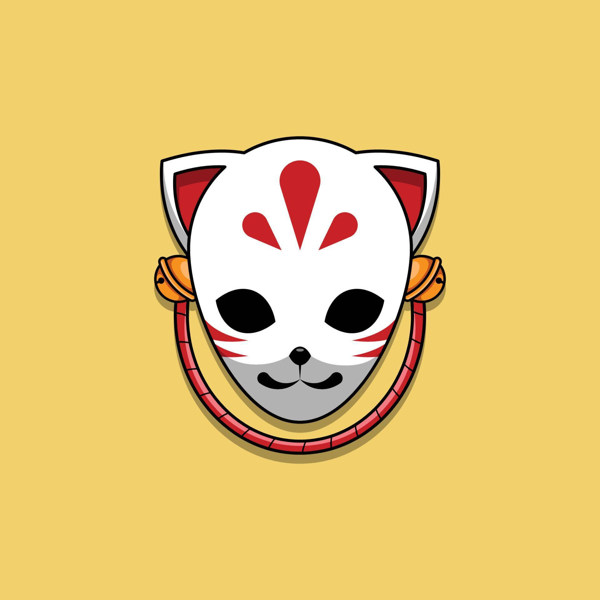 Artă vectorială mască Demon Slayer Fundal
