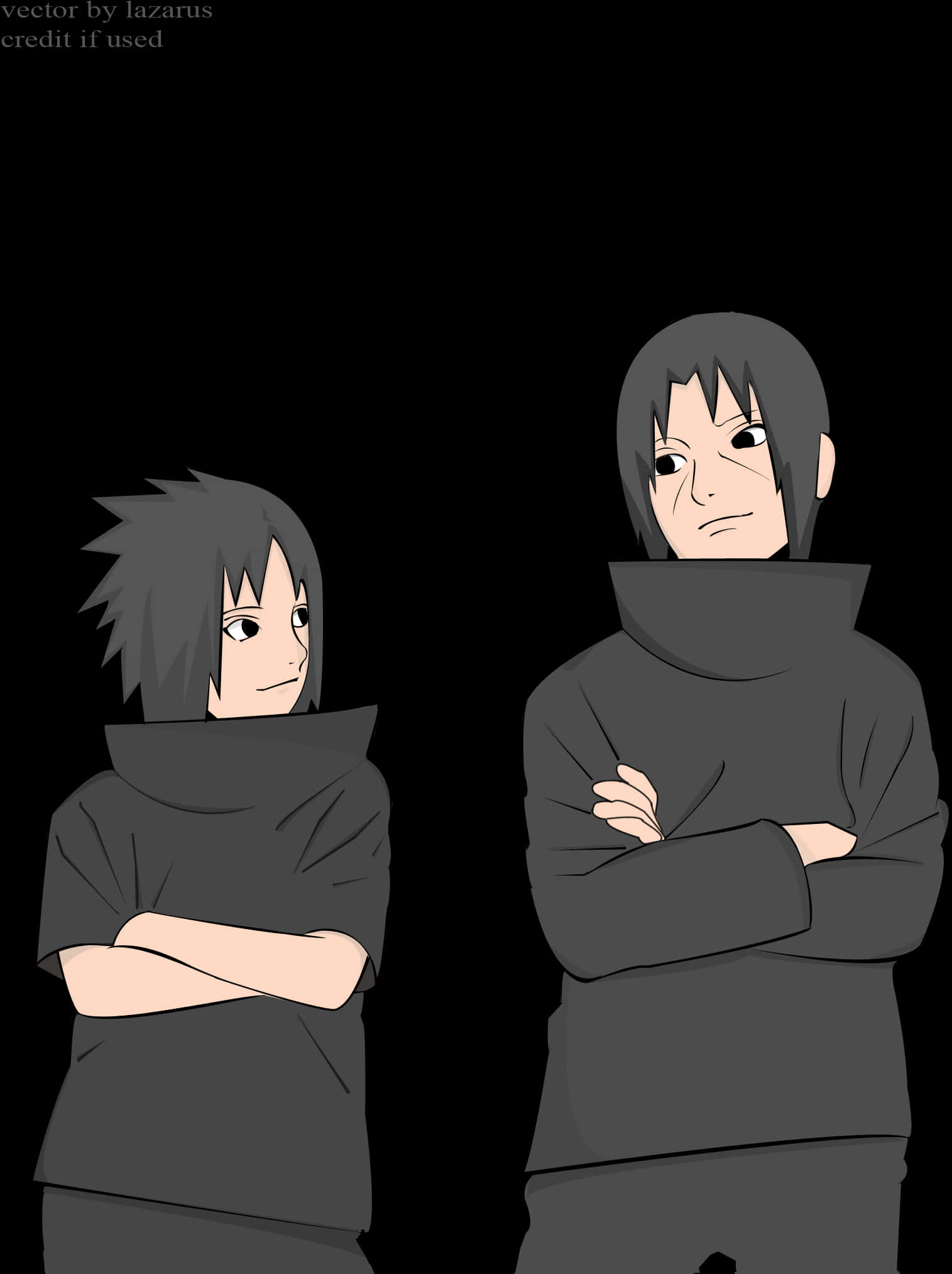 Artă vectorială Itachi și Sasuke Fundal