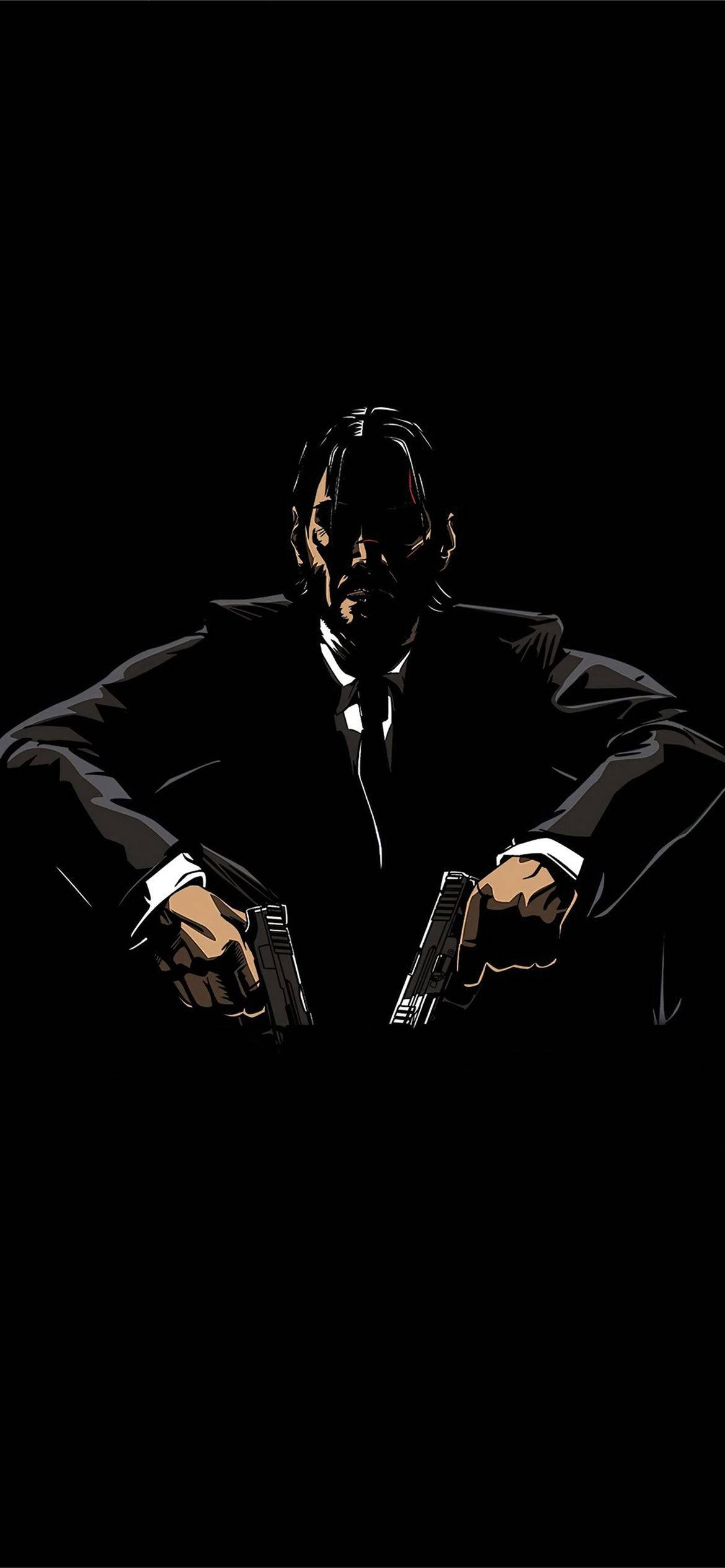 Artă vectorială John Wick iPhone 12 Fundal