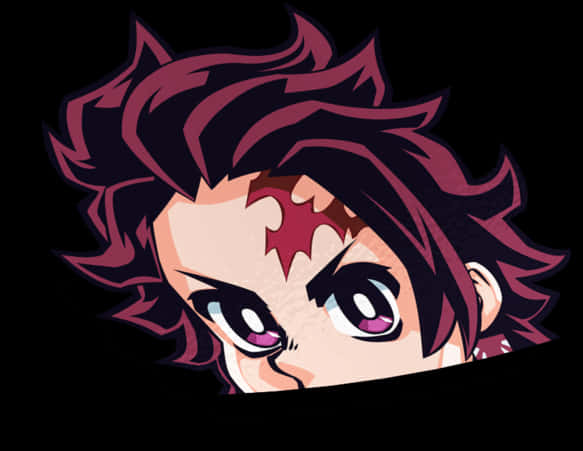 Artă vectorială Tanjiro Kamado din Demon Slayer Fundal