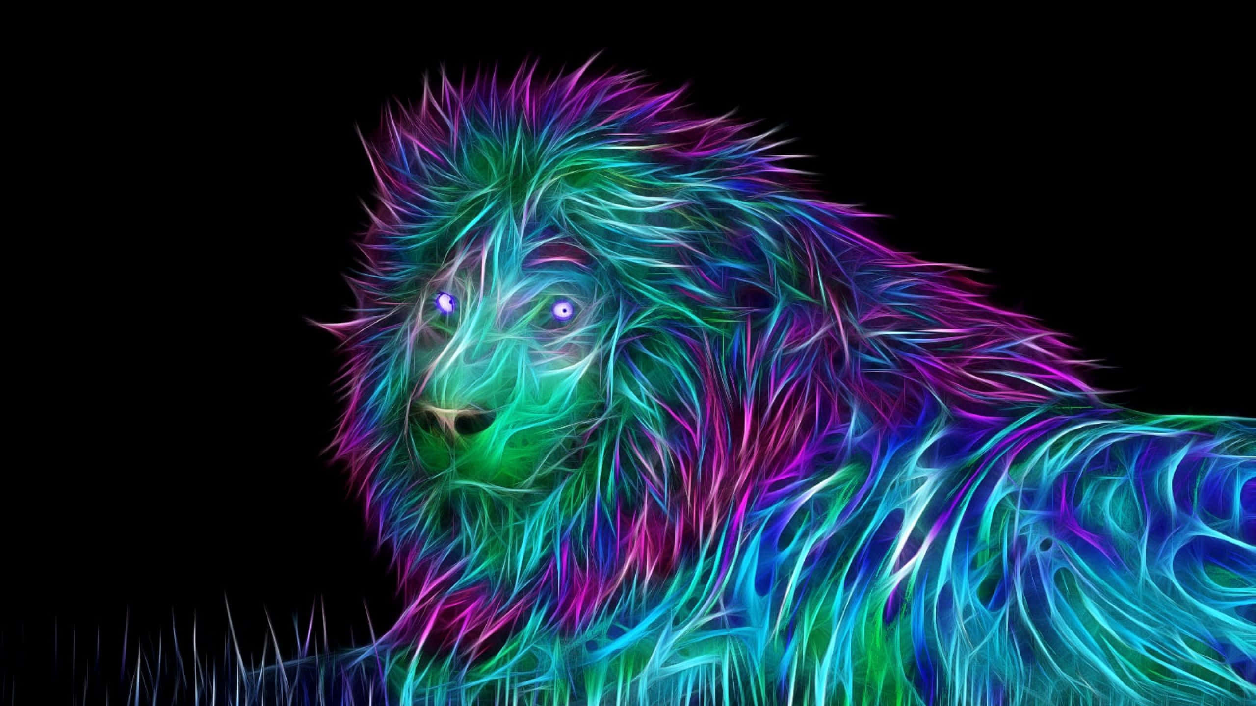 Artă vibrantă cu animale neon Fundal