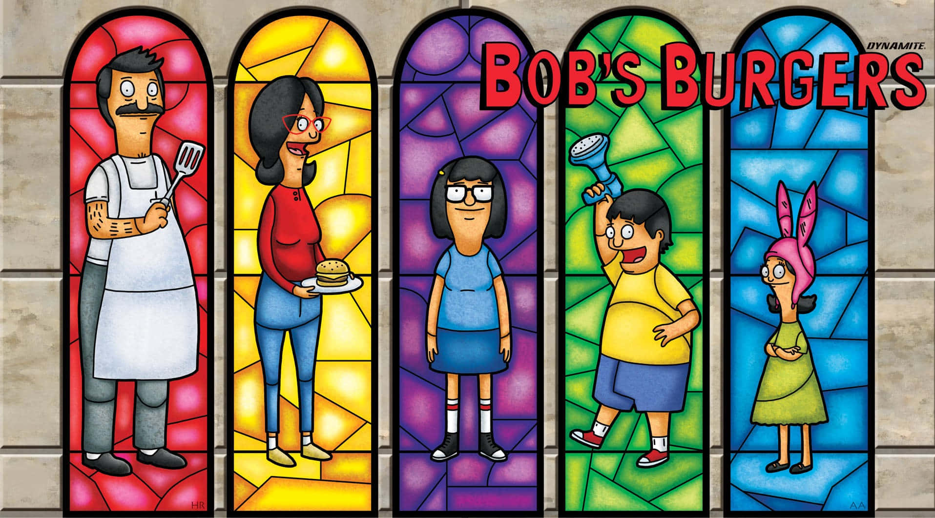 Artă vitraliu cu fundal Bob's Burgers Fundal