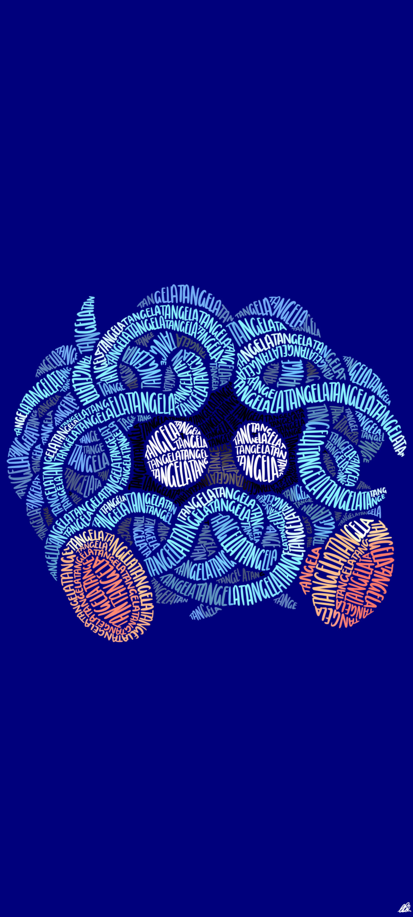 Artă Word Cloud Tangela Fundal