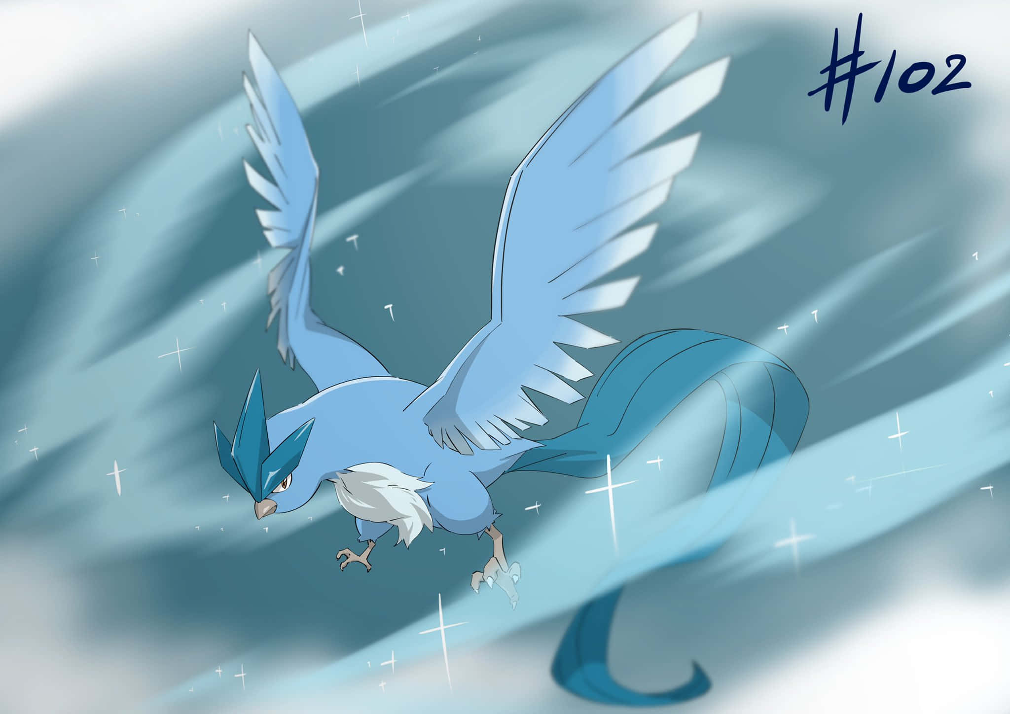 Articuno cu textul #102 Fundal